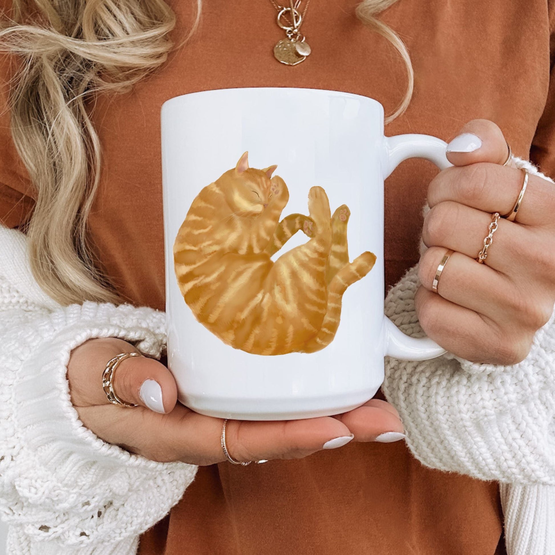 Orange Tabby Cat Mug - MerikaArt