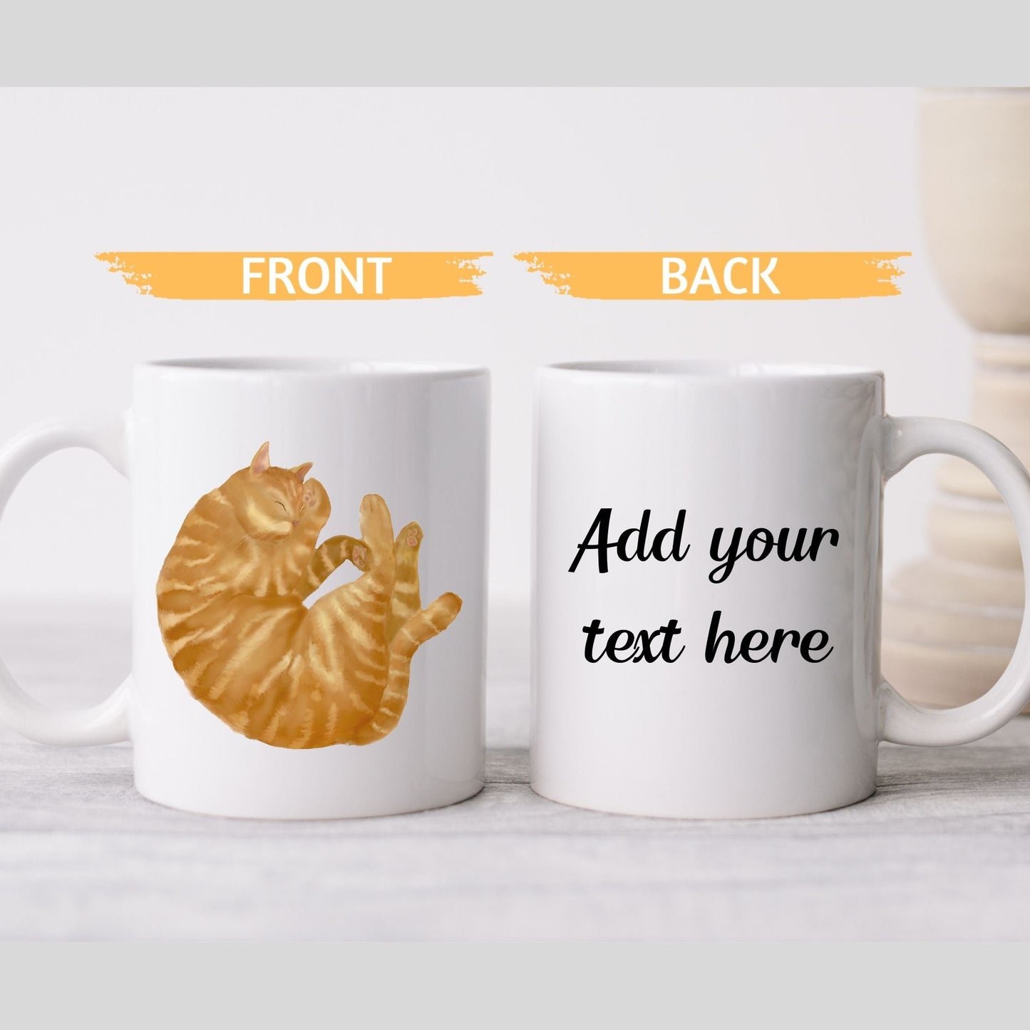 Orange Tabby Cat Mug - MerikaArt