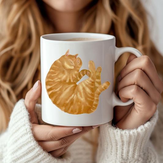 Orange Tabby Cat Mug - MerikaArt