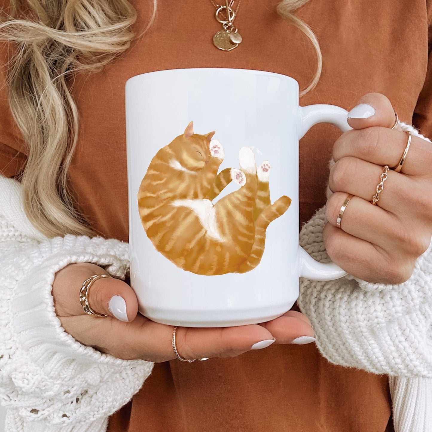 Orange Tabby Cat Mug - MerikaArt