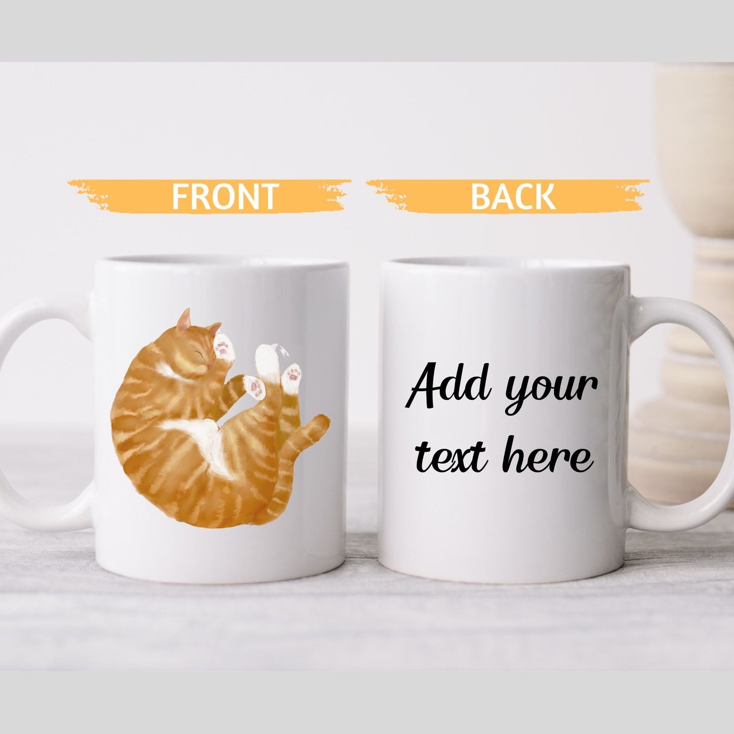 Orange Tabby Cat Mug - MerikaArt