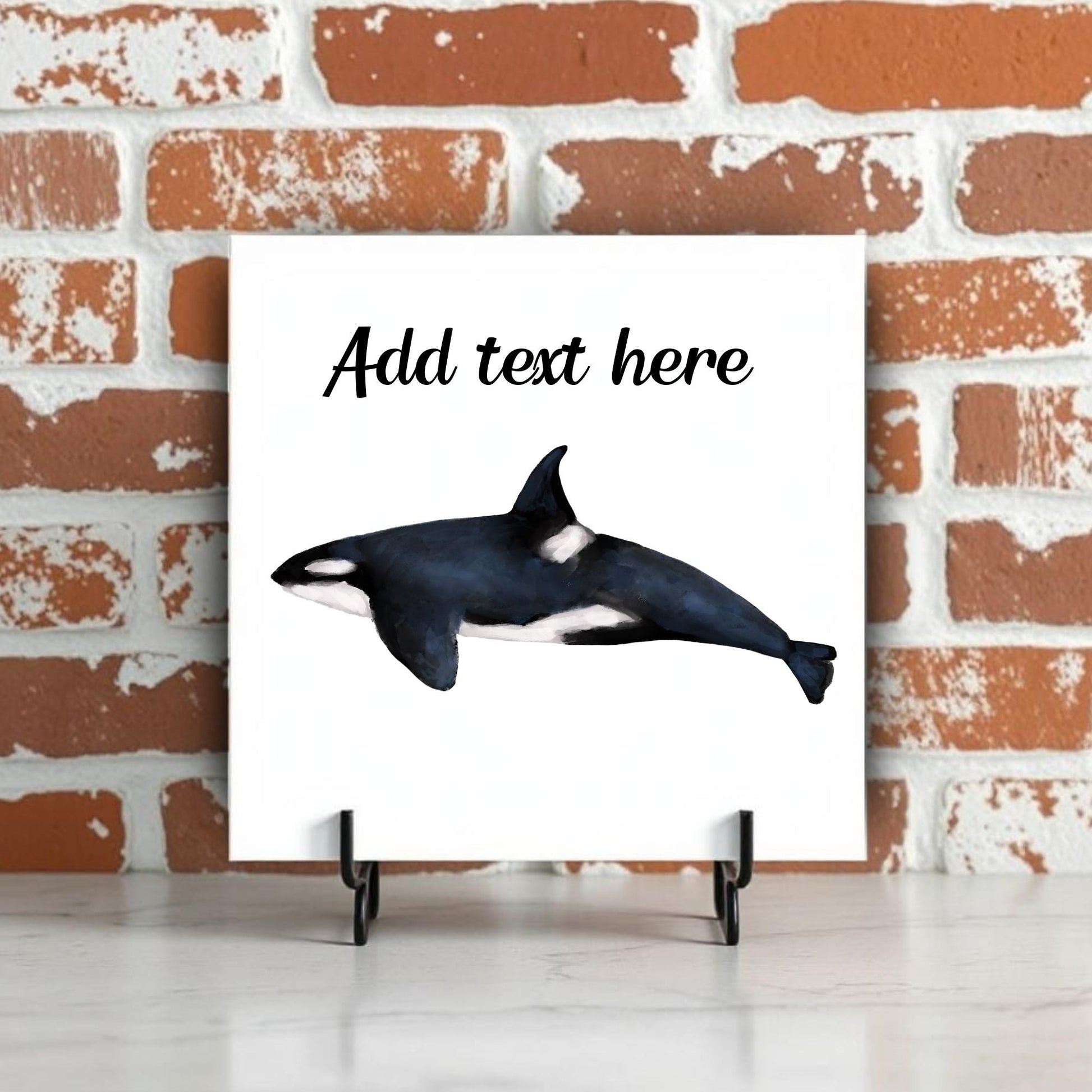 Orca Ceramic Tile – Handcrafted Marine Wildlife Decor - MerikaArt