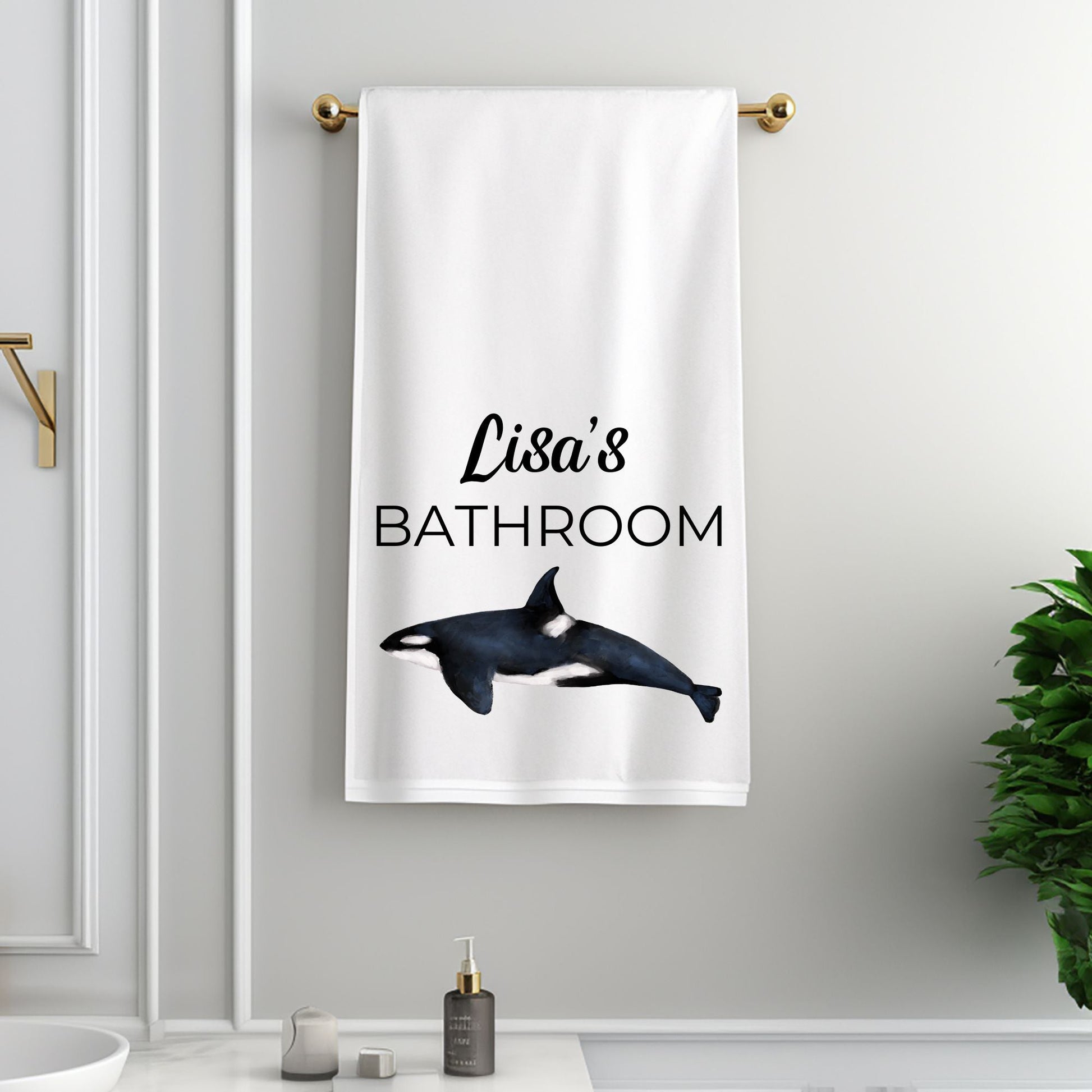 Orca Whale Bathroom Towel - MerikaArt