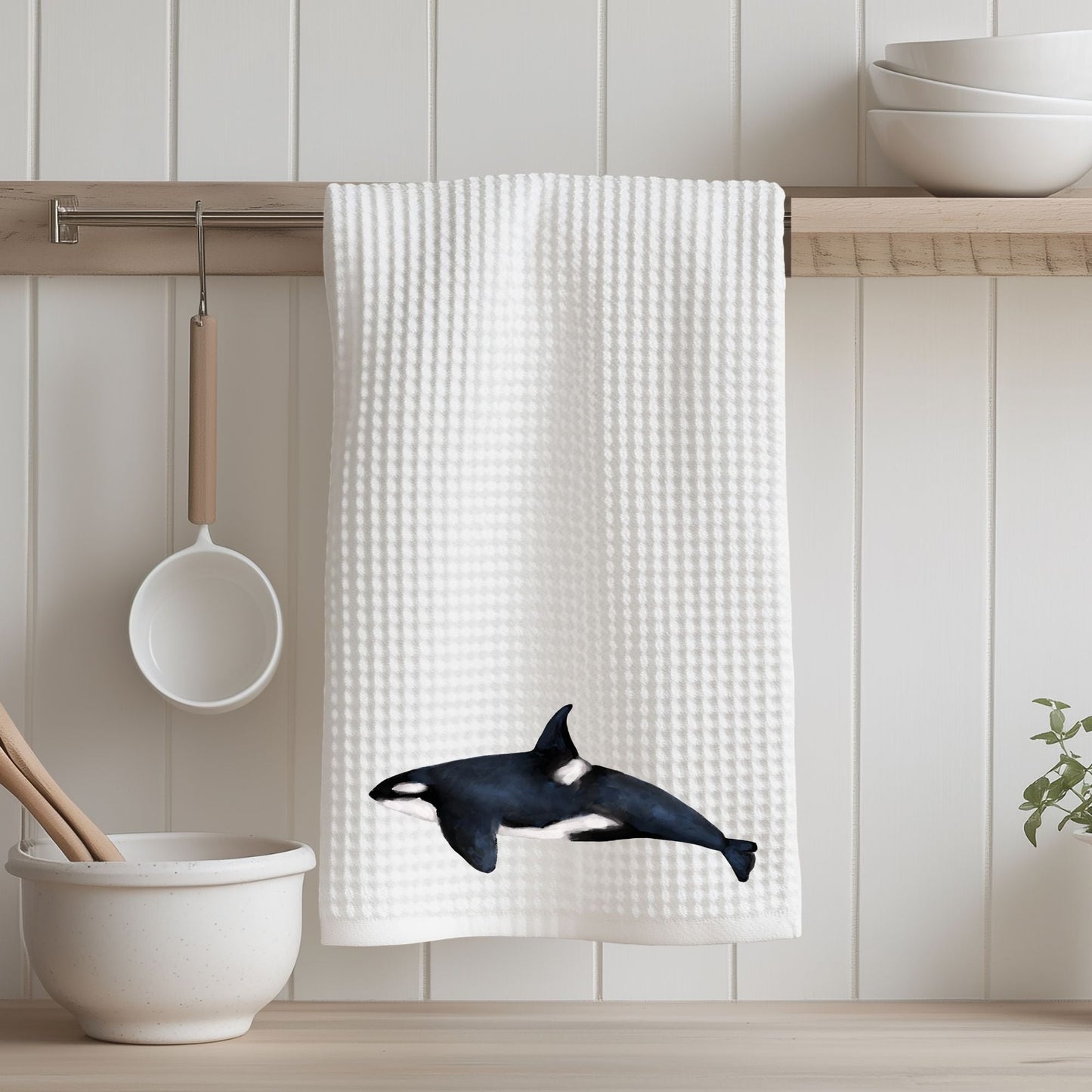 Orca Whale Kitchen Towel - MerikaArt