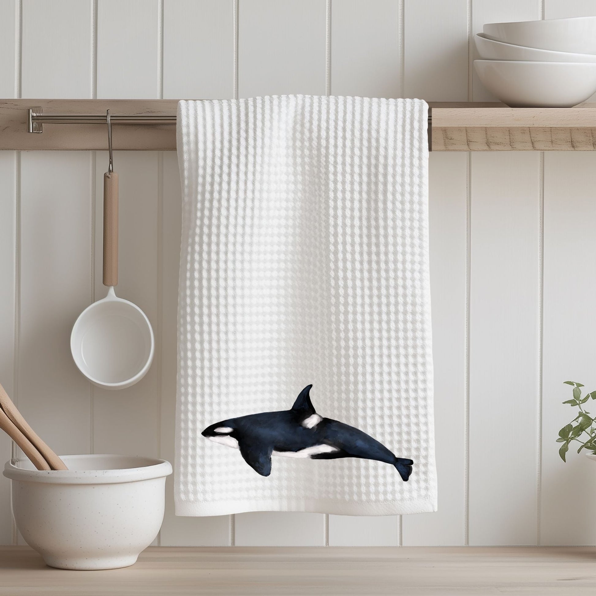 Orca Whale Kitchen Towel - MerikaArt