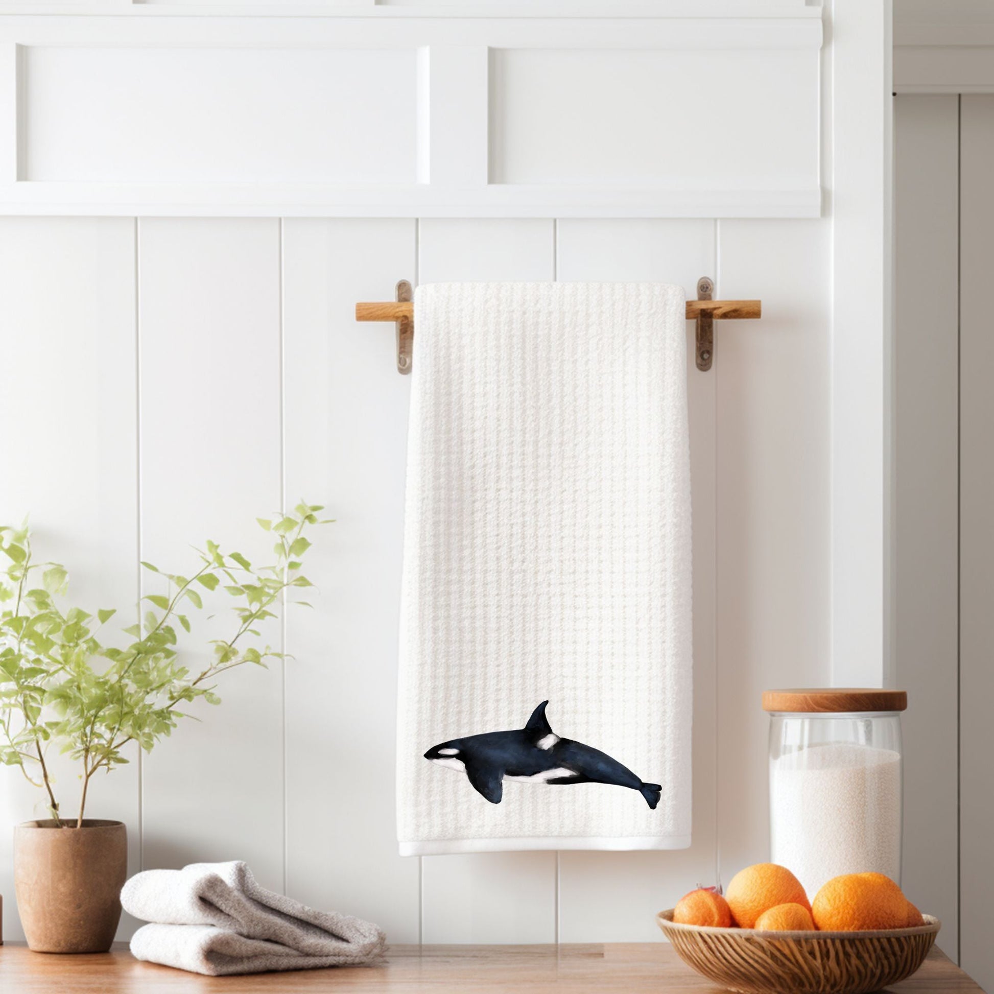 Orca Whale Kitchen Towel - MerikaArt
