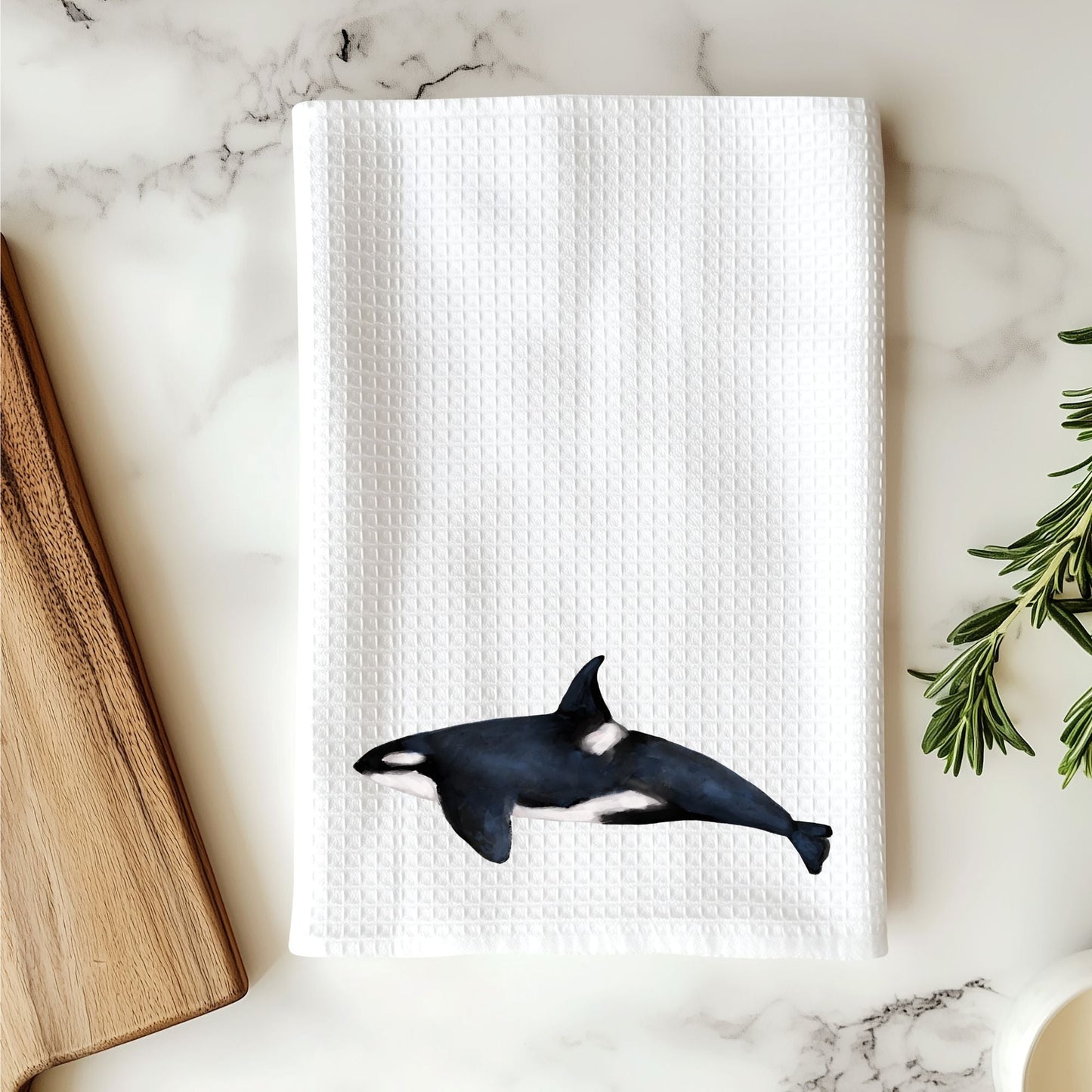Orca Whale Kitchen Towel - MerikaArt