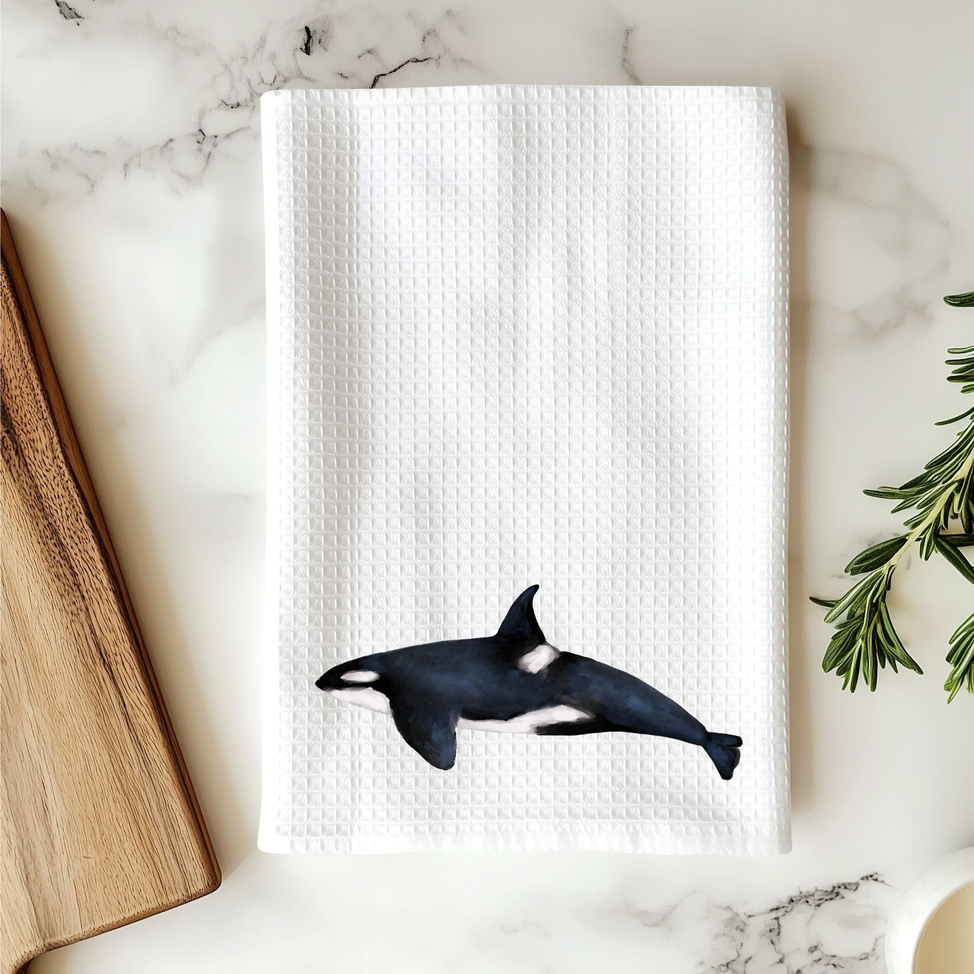 Orca Whale Kitchen Towel - MerikaArt