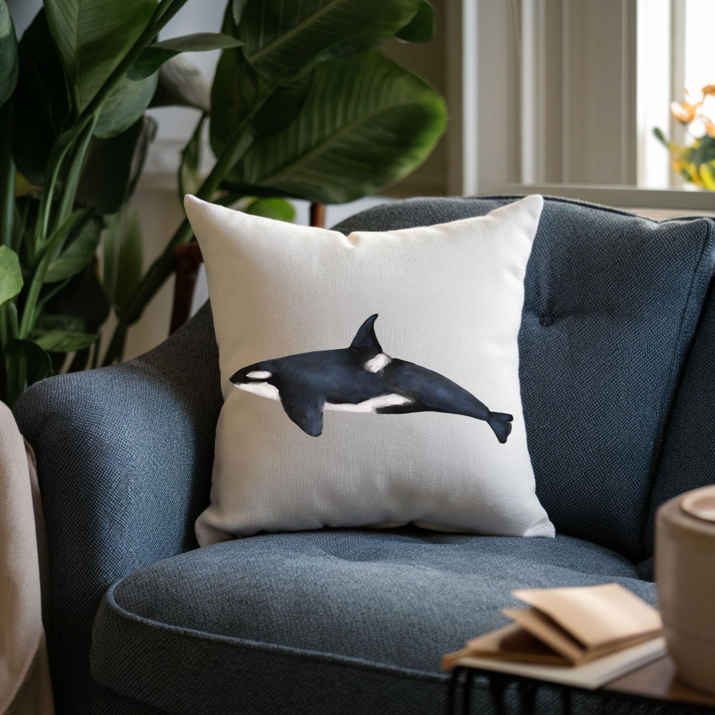 Orca Whale Pillow - MerikaArt