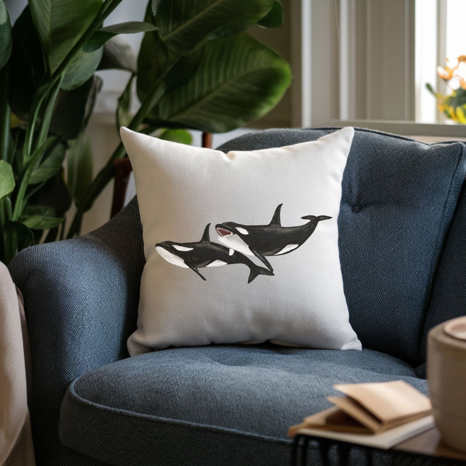 Orca Whale Pillow - MerikaArt