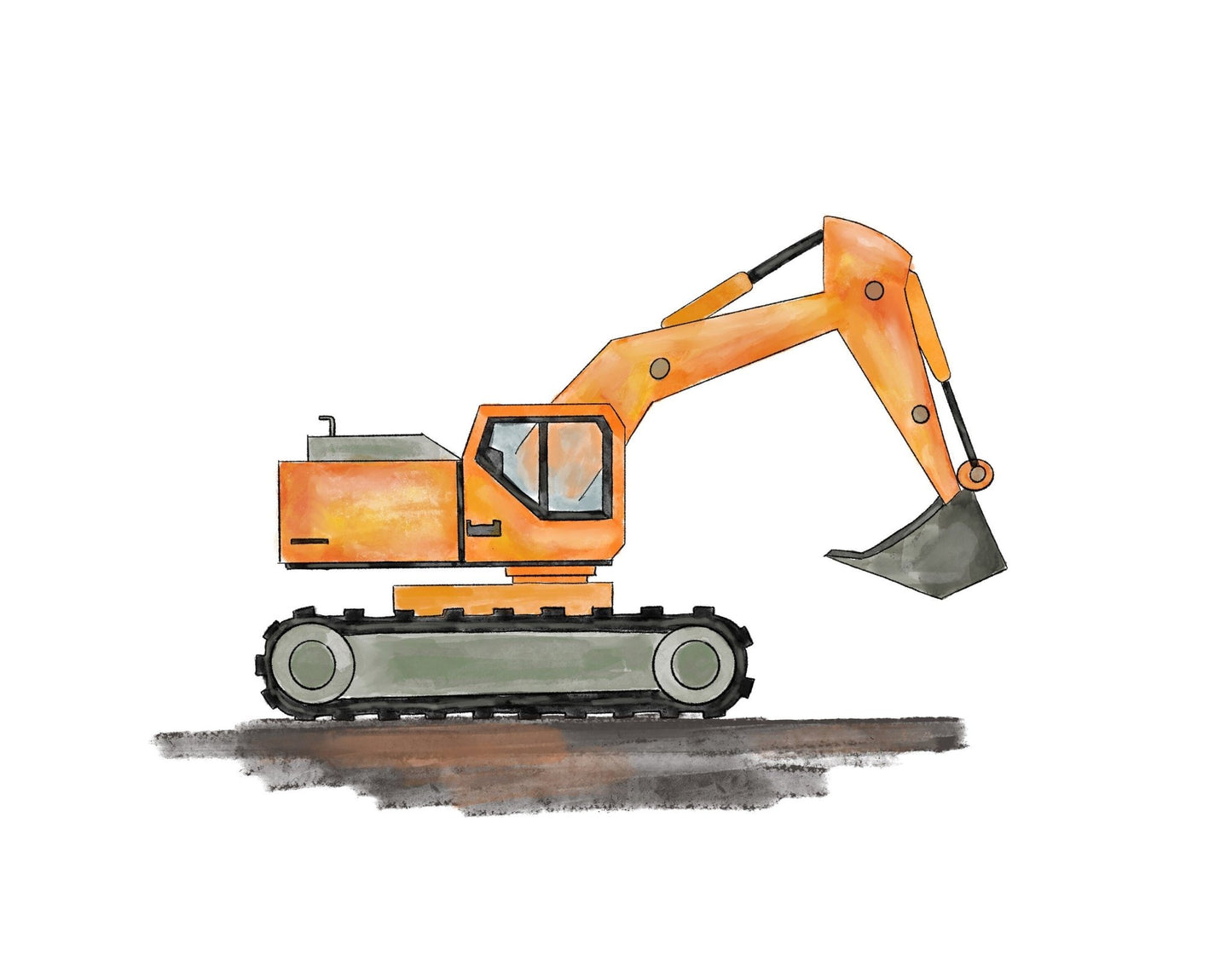 Original Excavator Print - MerikaArt