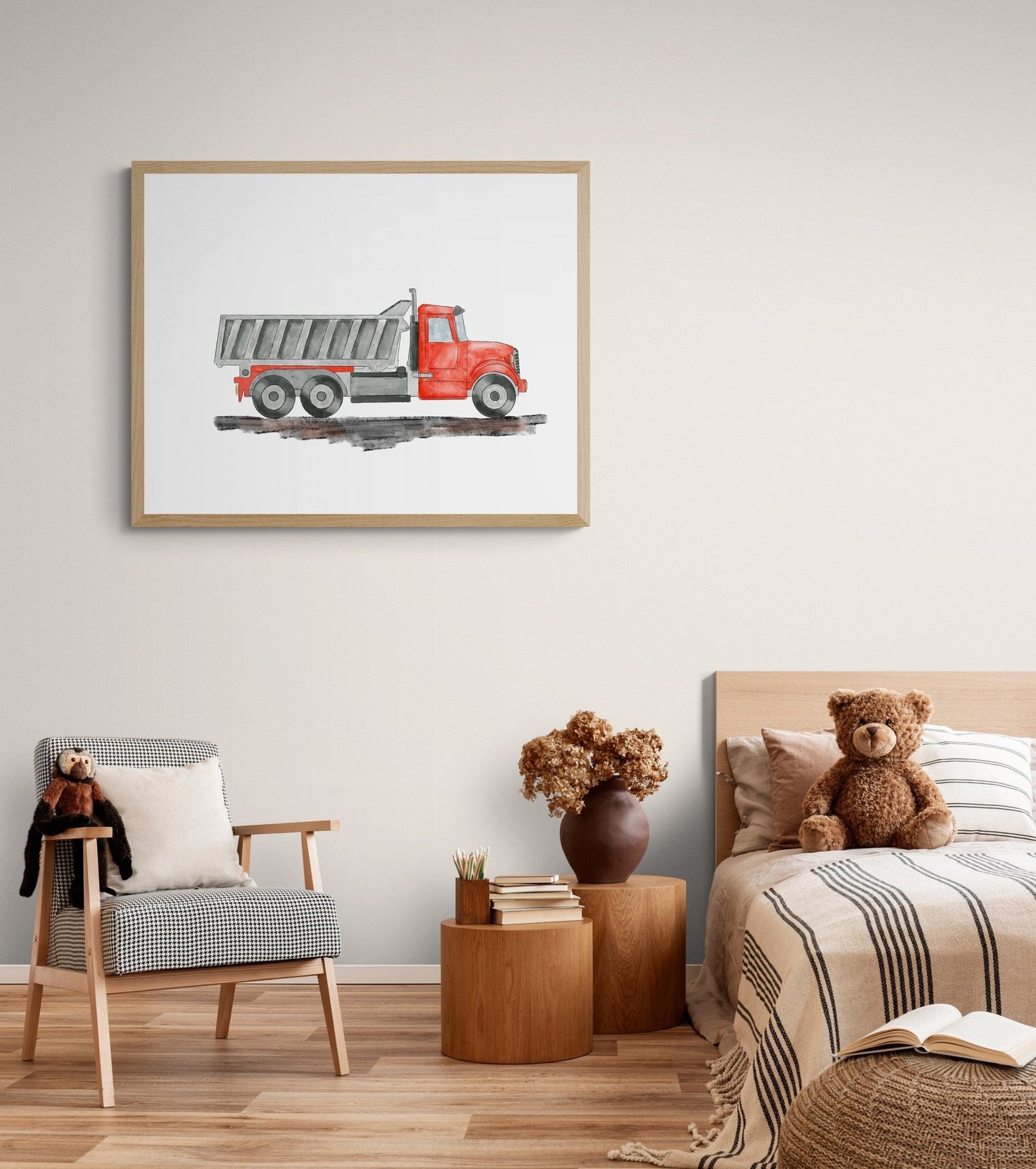 Original Red Truck Print - MerikaArt