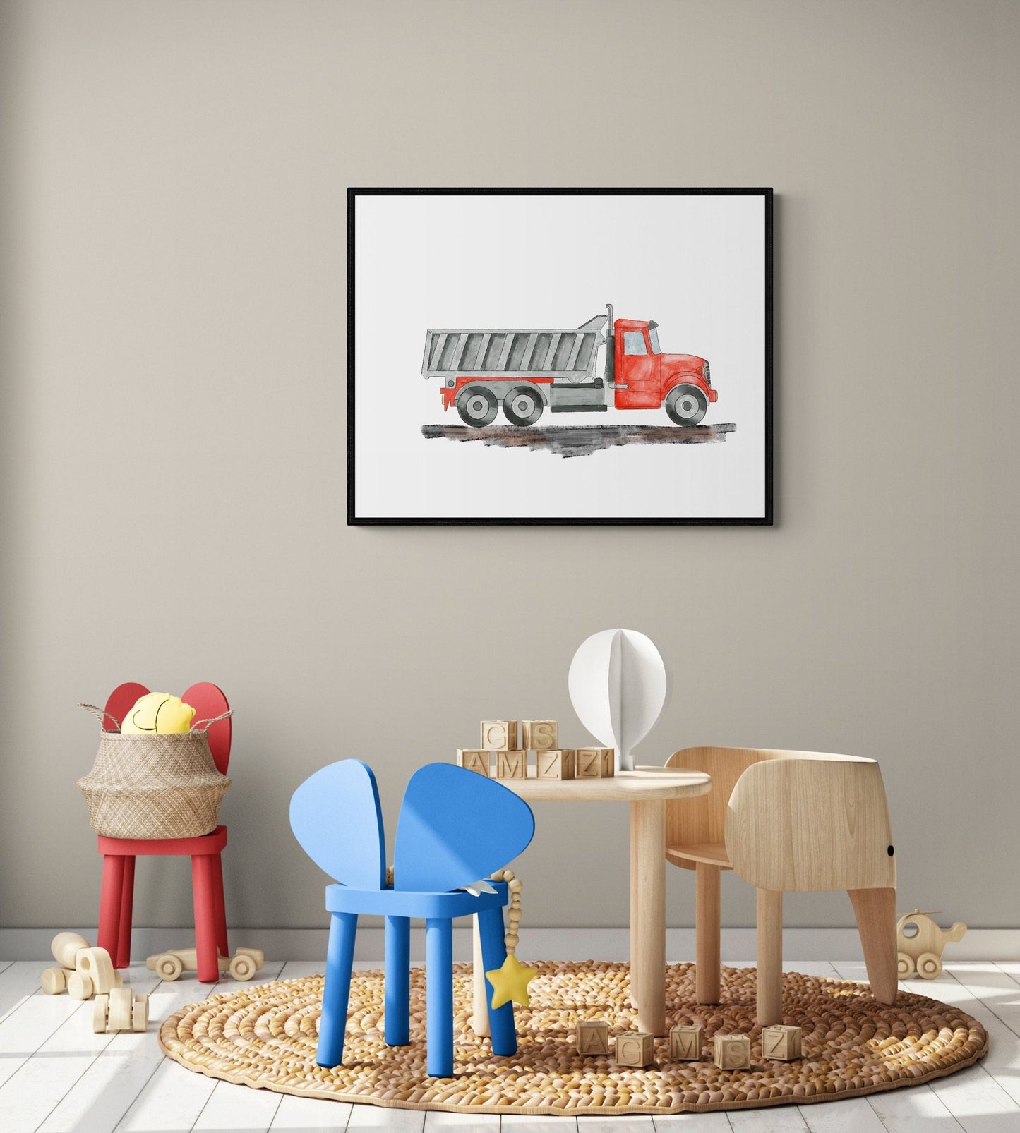 Original Red Truck Print - MerikaArt