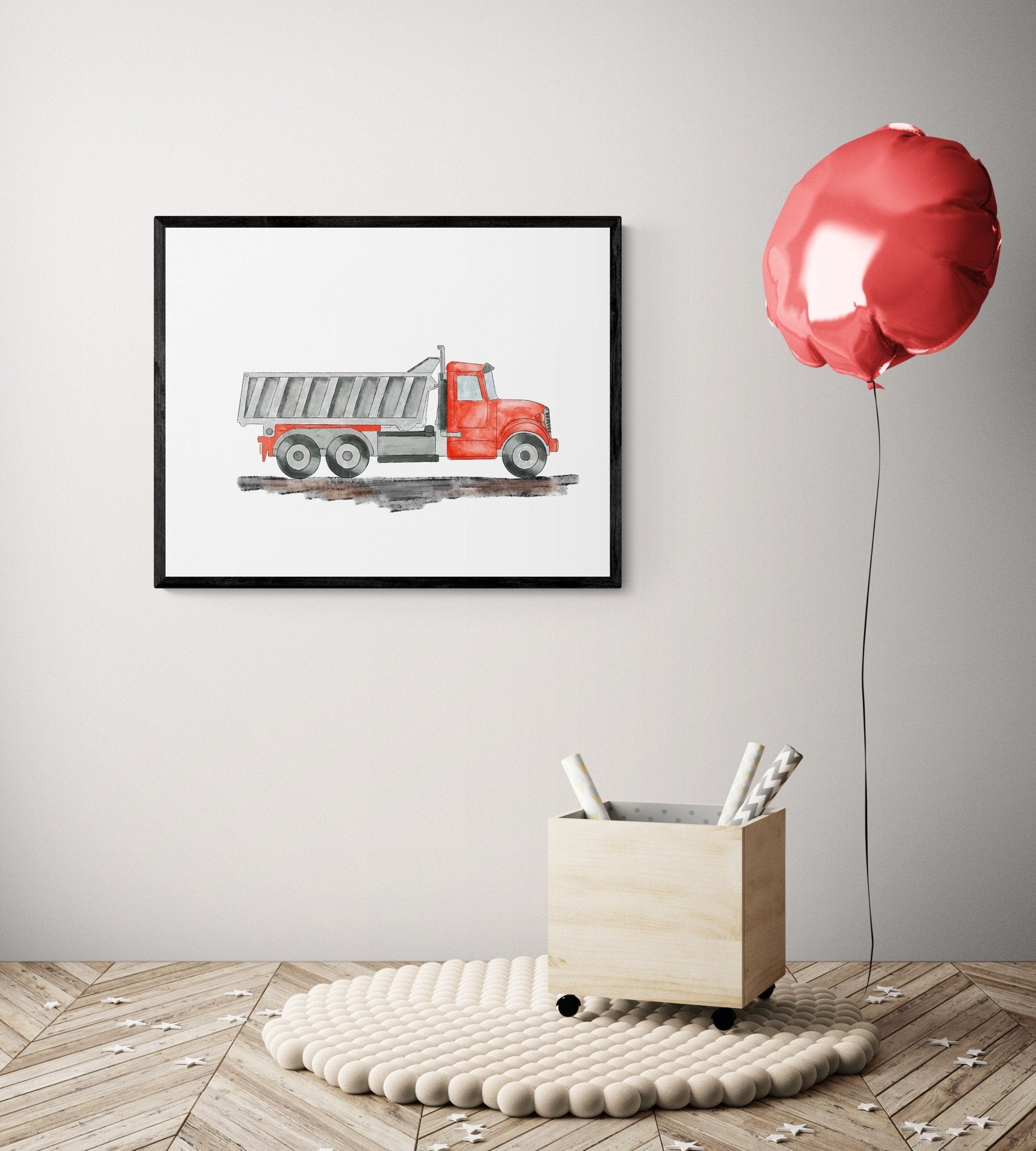 Original Red Truck Print - MerikaArt