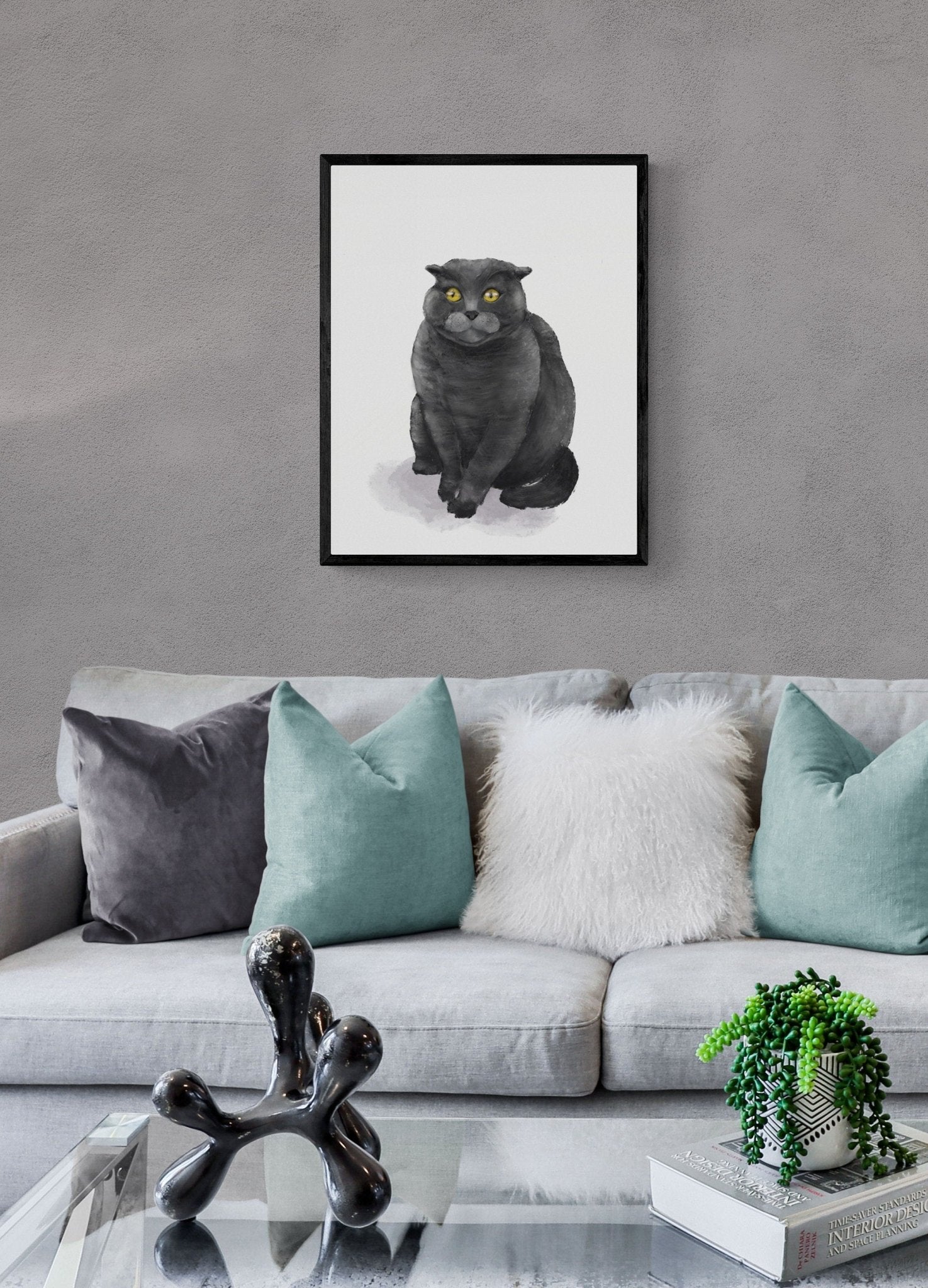 Original Scottish Fold Cat Print - MerikaArt