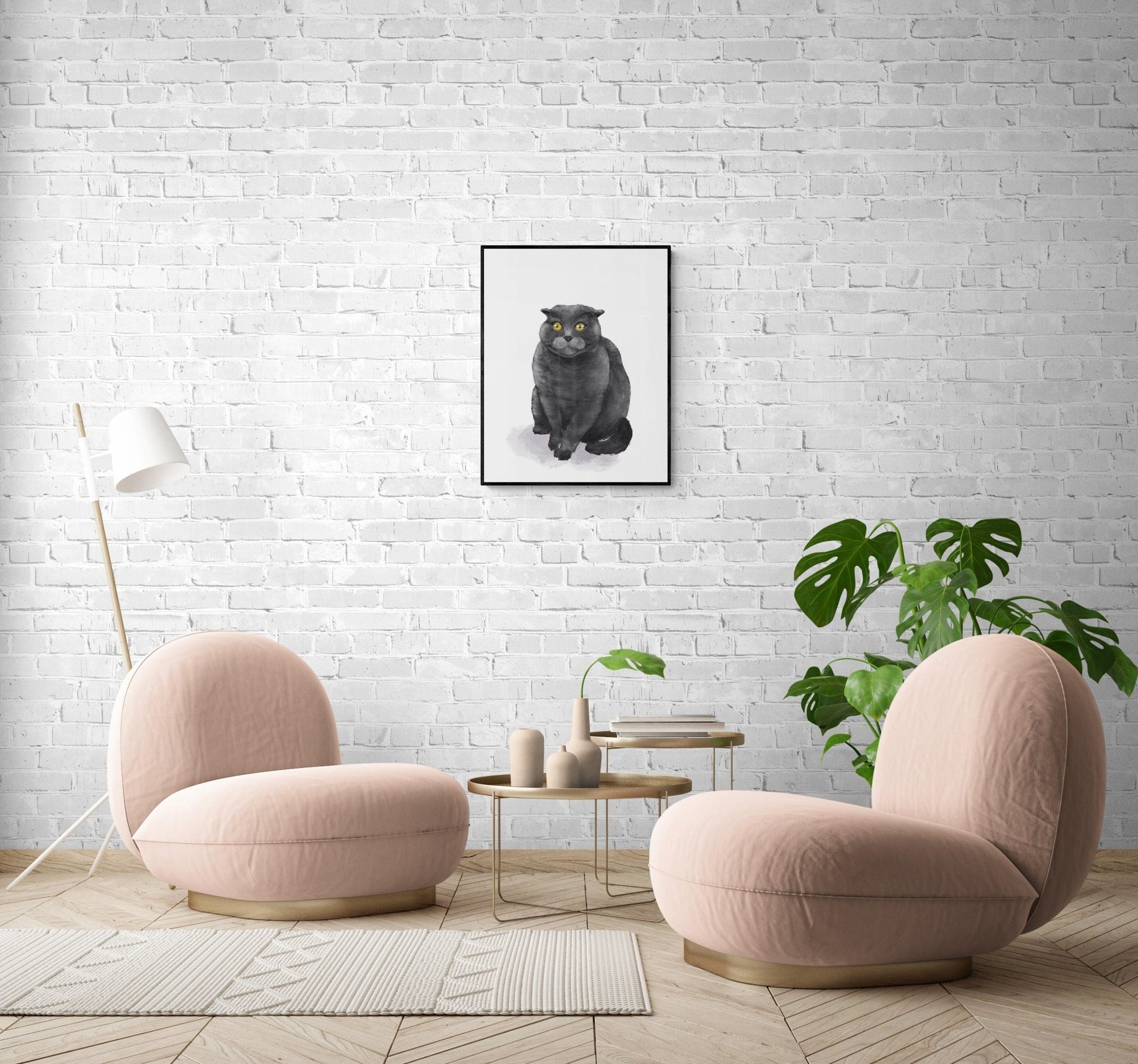 Original Scottish Fold Cat Print - MerikaArt