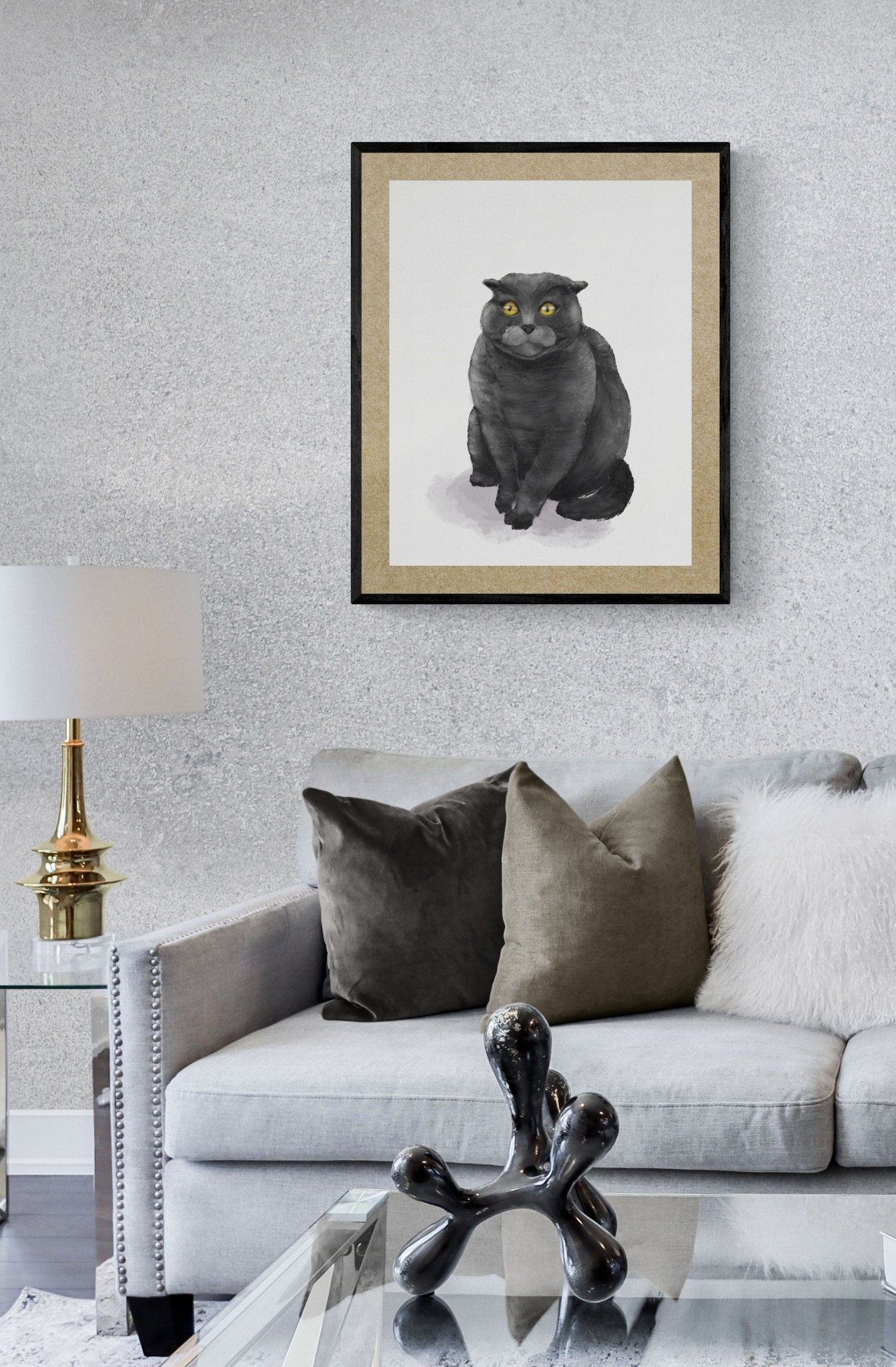 Original Scottish Fold Cat Print - MerikaArt