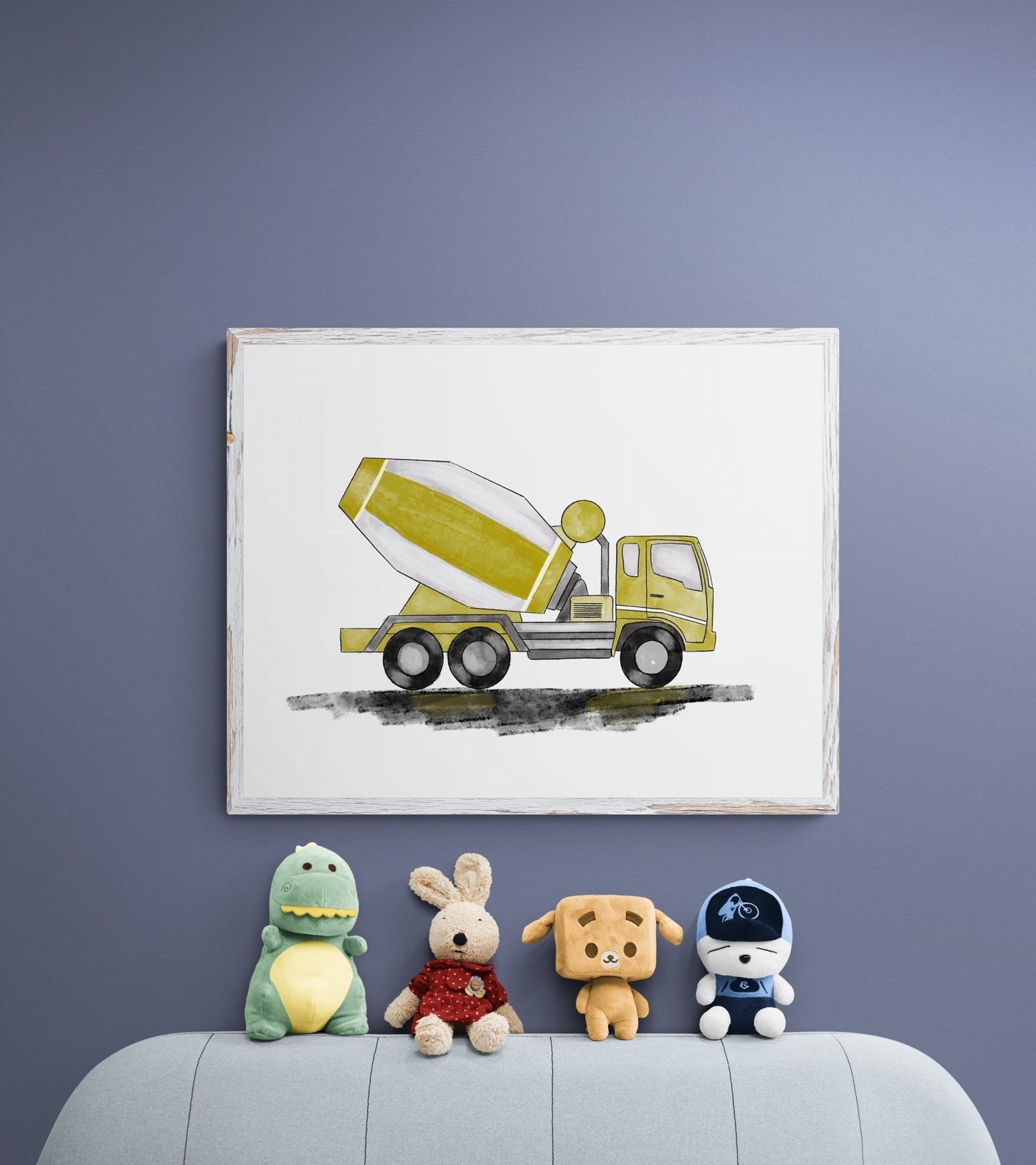 Original Yellow Cement Truck Print - MerikaArt
