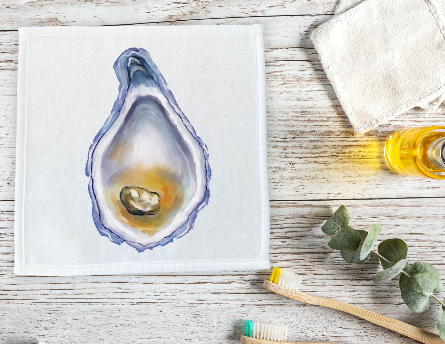 Oyster with Pearl Washcloth - MerikaArt