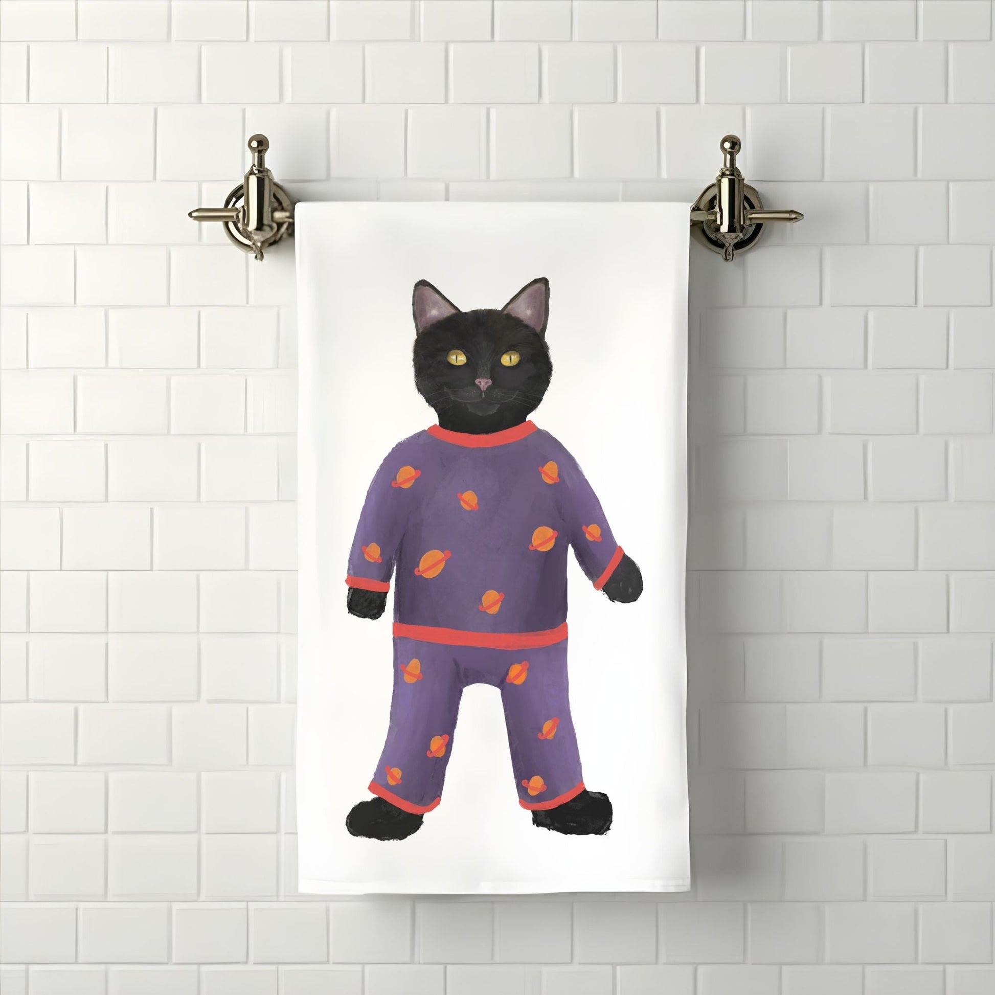 Pajama Cat Bathroom Towel - MerikaArt