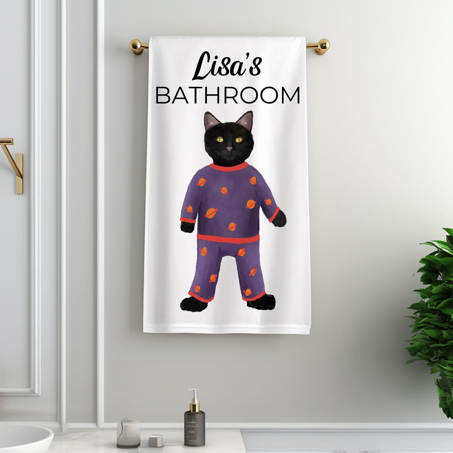 Pajama Cat Bathroom Towel - MerikaArt