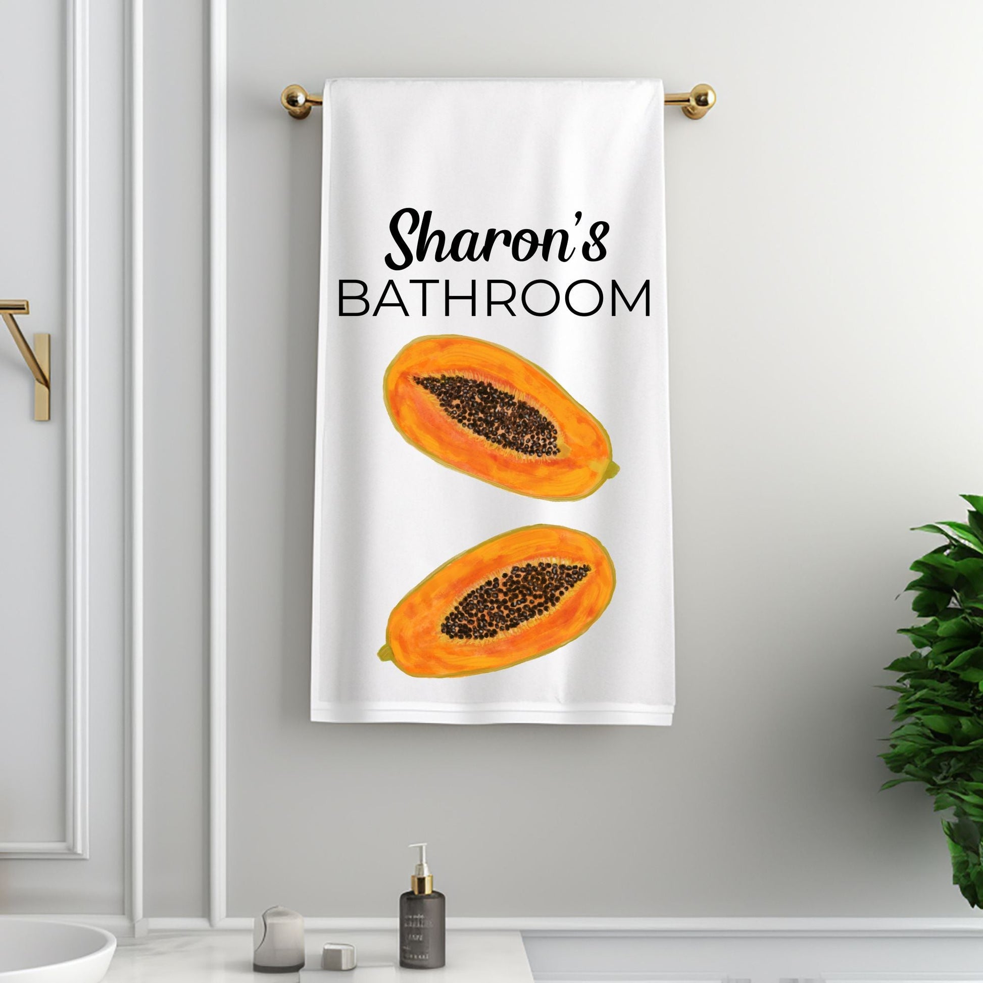 Papaya Fruit Bathroom Towel - MerikaArt