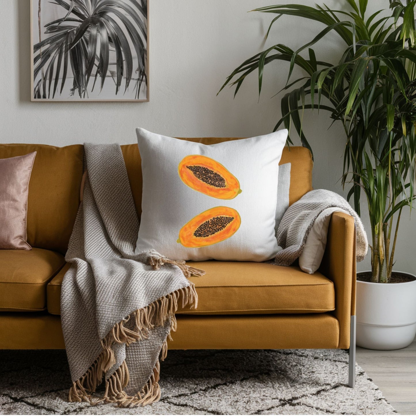 Papaya Pillow - MerikaArt