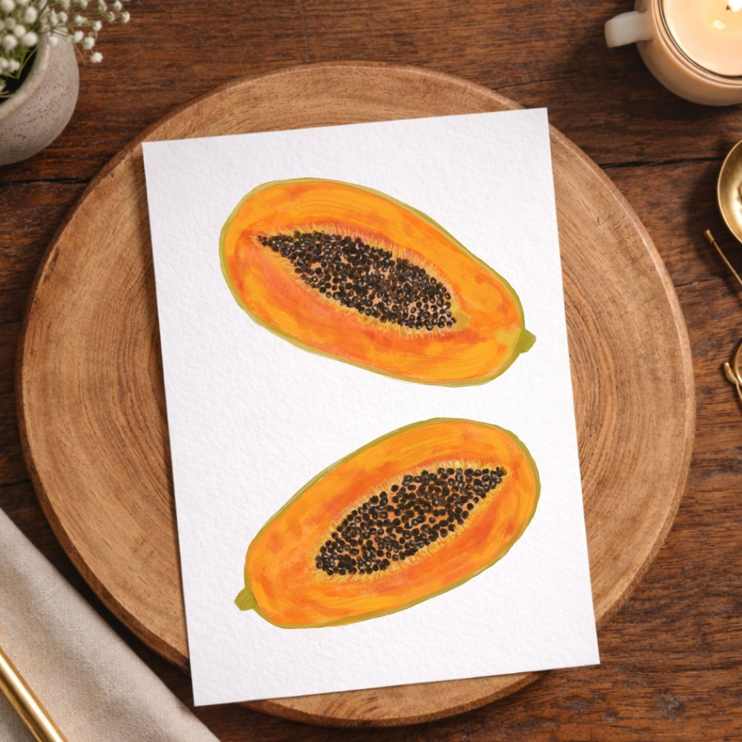 Papaya Postcard - MerikaArt