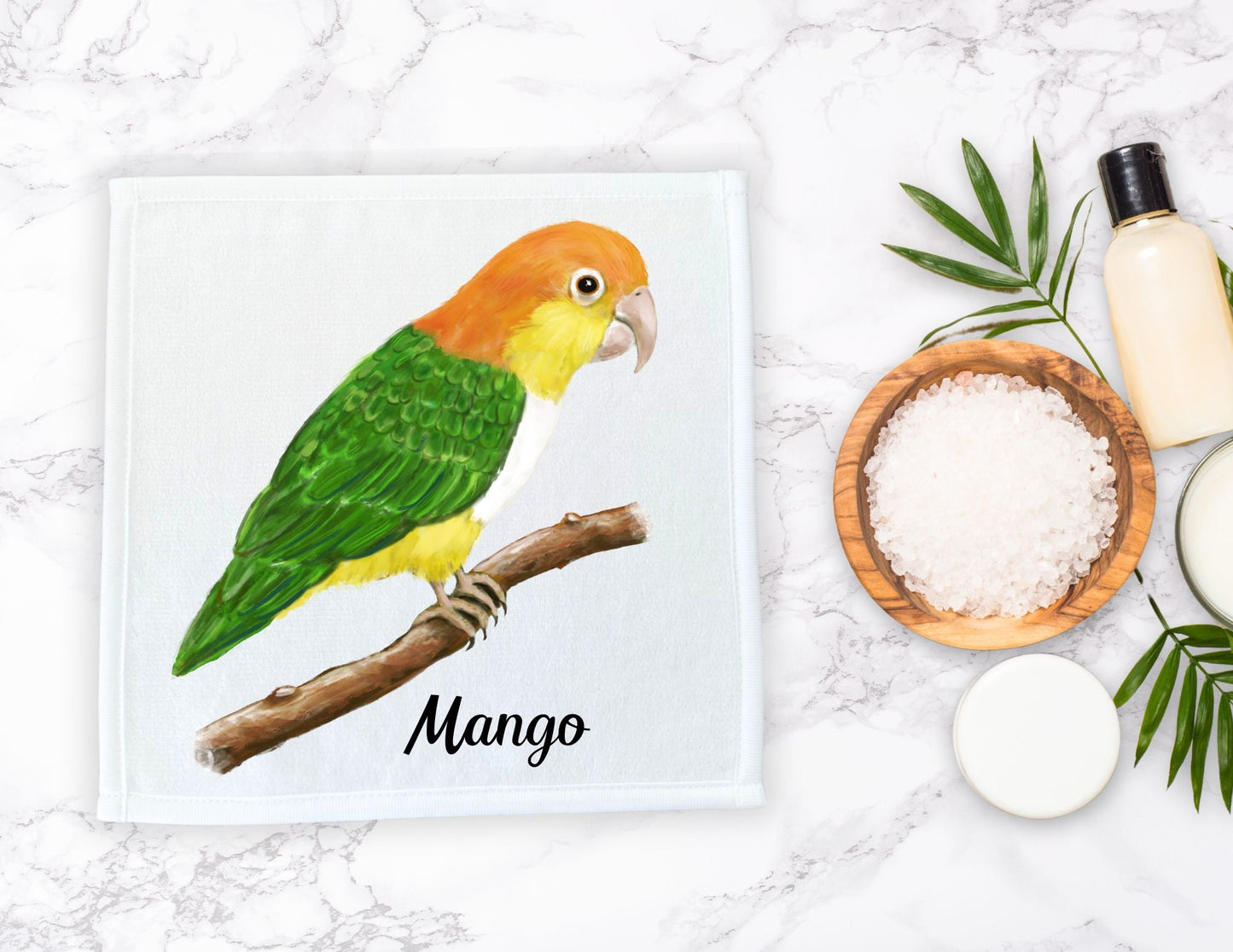 Parrot Washcloth | "Tropical Perch Delight" - MerikaArt