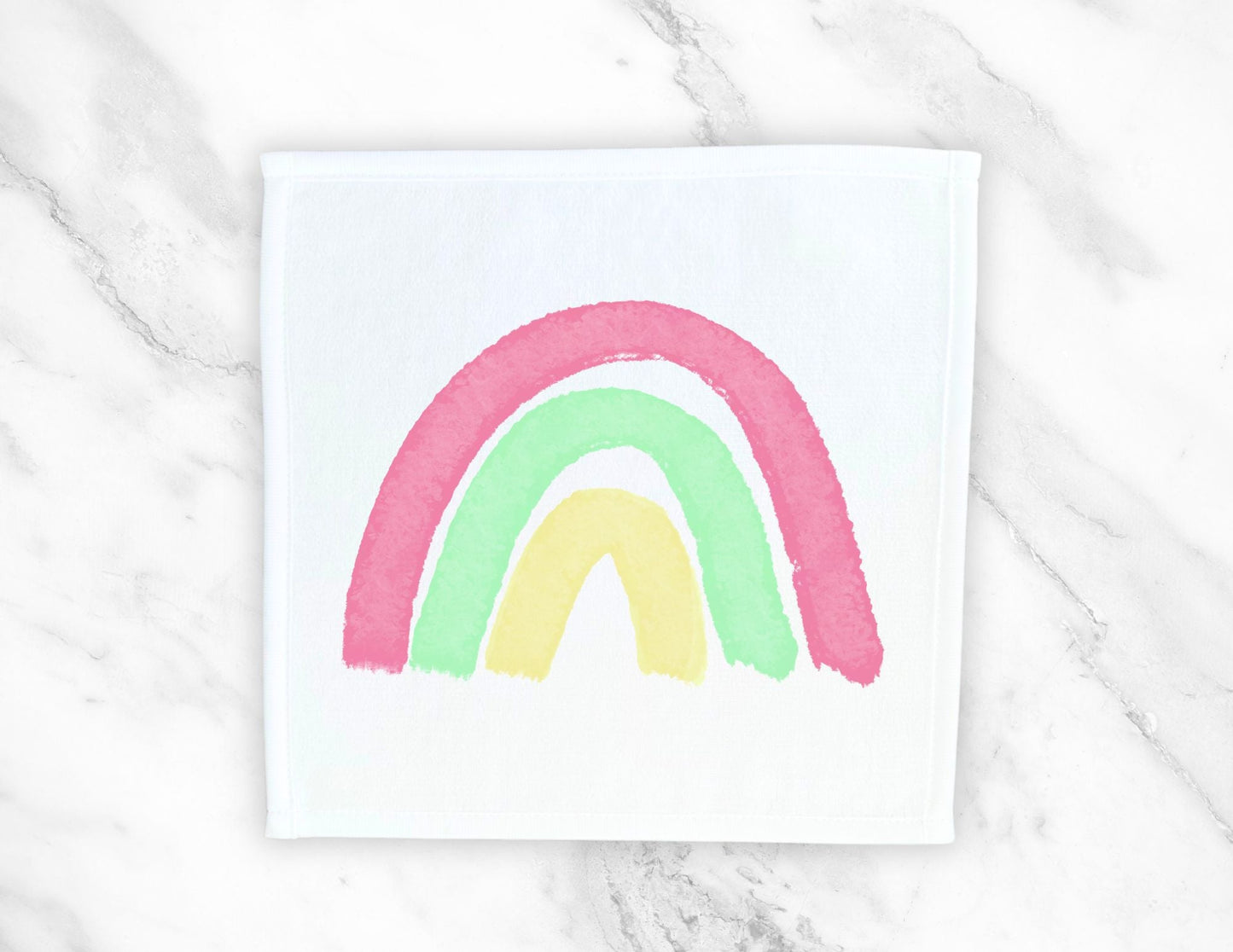 Pastel Rainbow Washcloth - MerikaArt