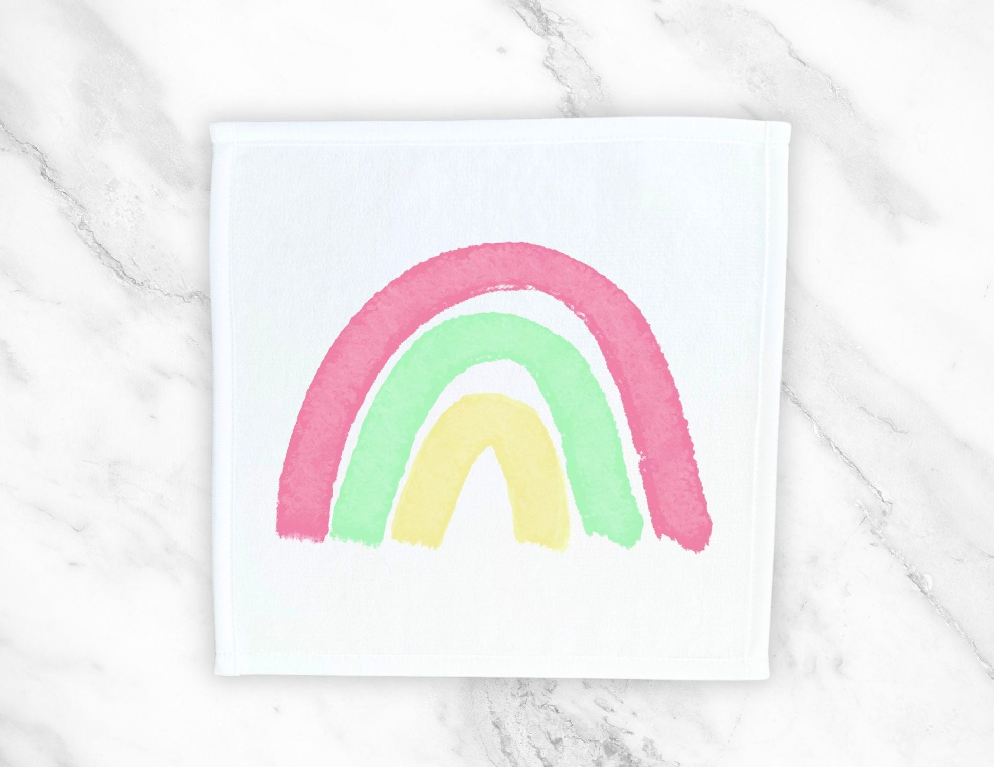 Pastel Rainbow Washcloth - MerikaArt