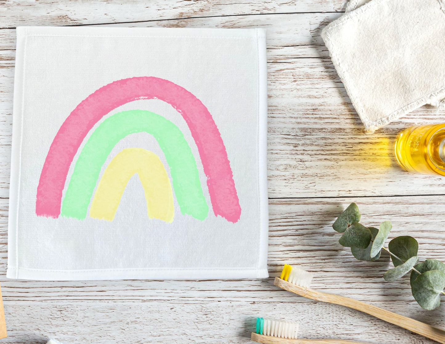 Pastel Rainbow Washcloth - MerikaArt