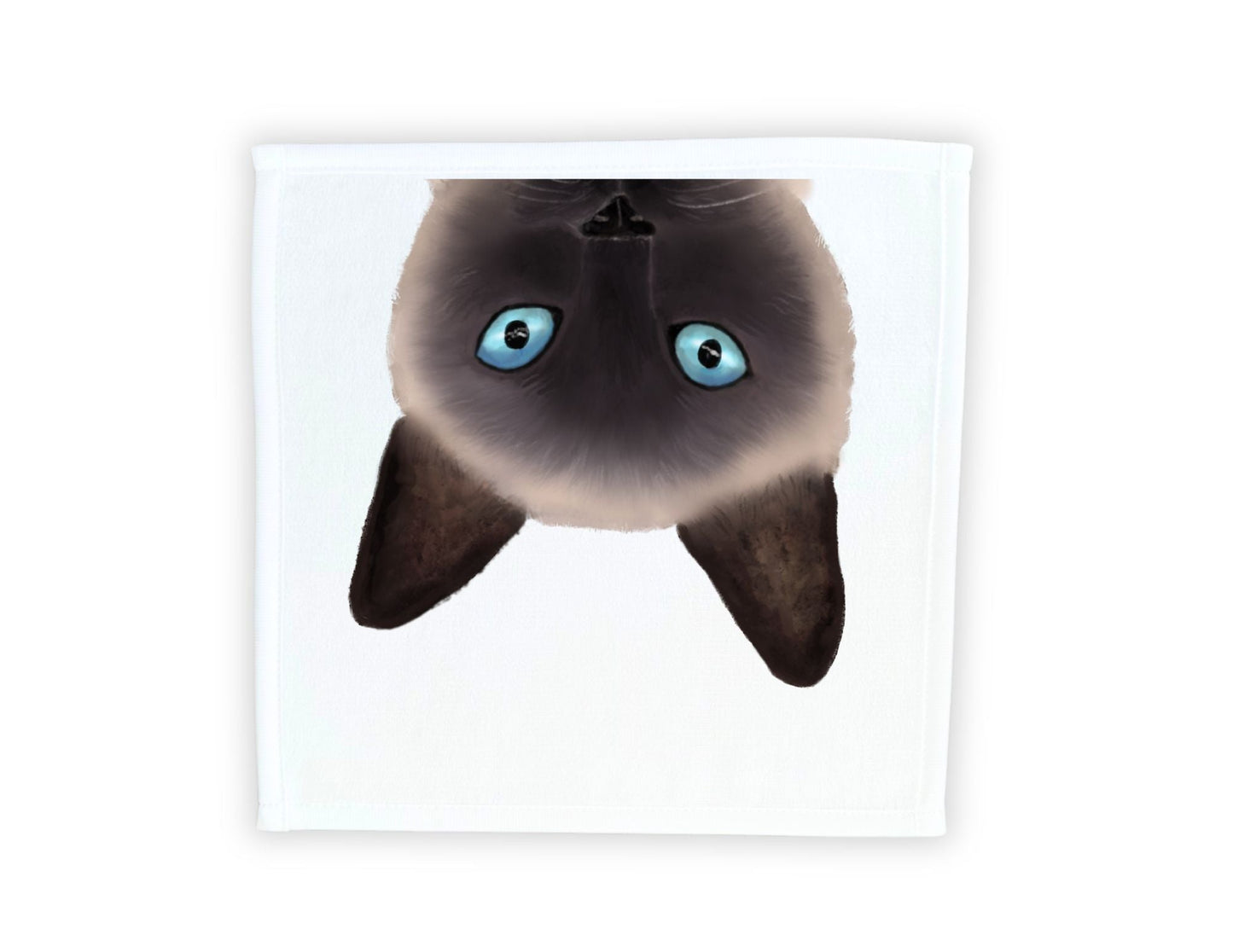 Peekaboo Siamese Cat Washcloth - MerikaArt
