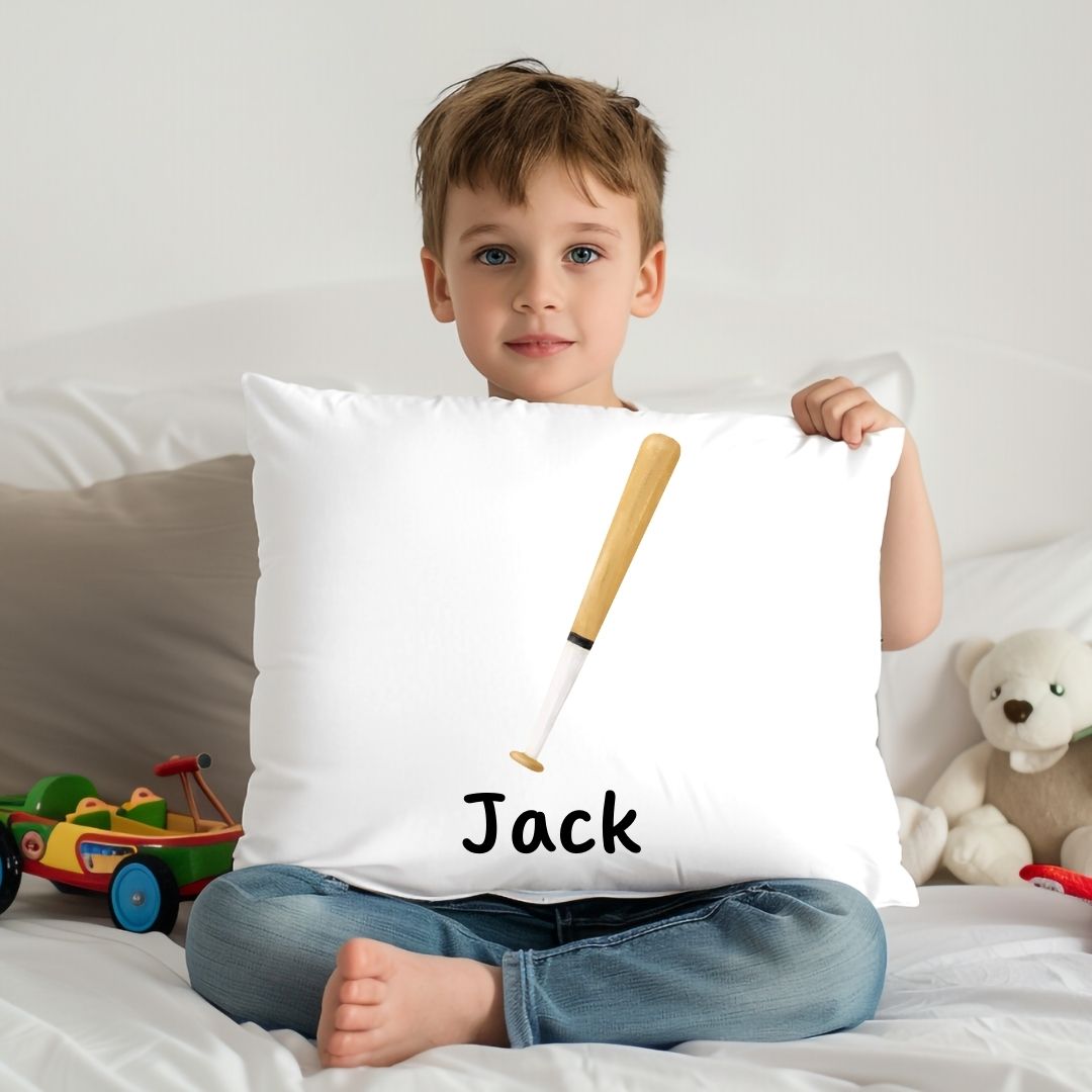 Personalized Baseball Bat Kids Pillow - MerikaArt
