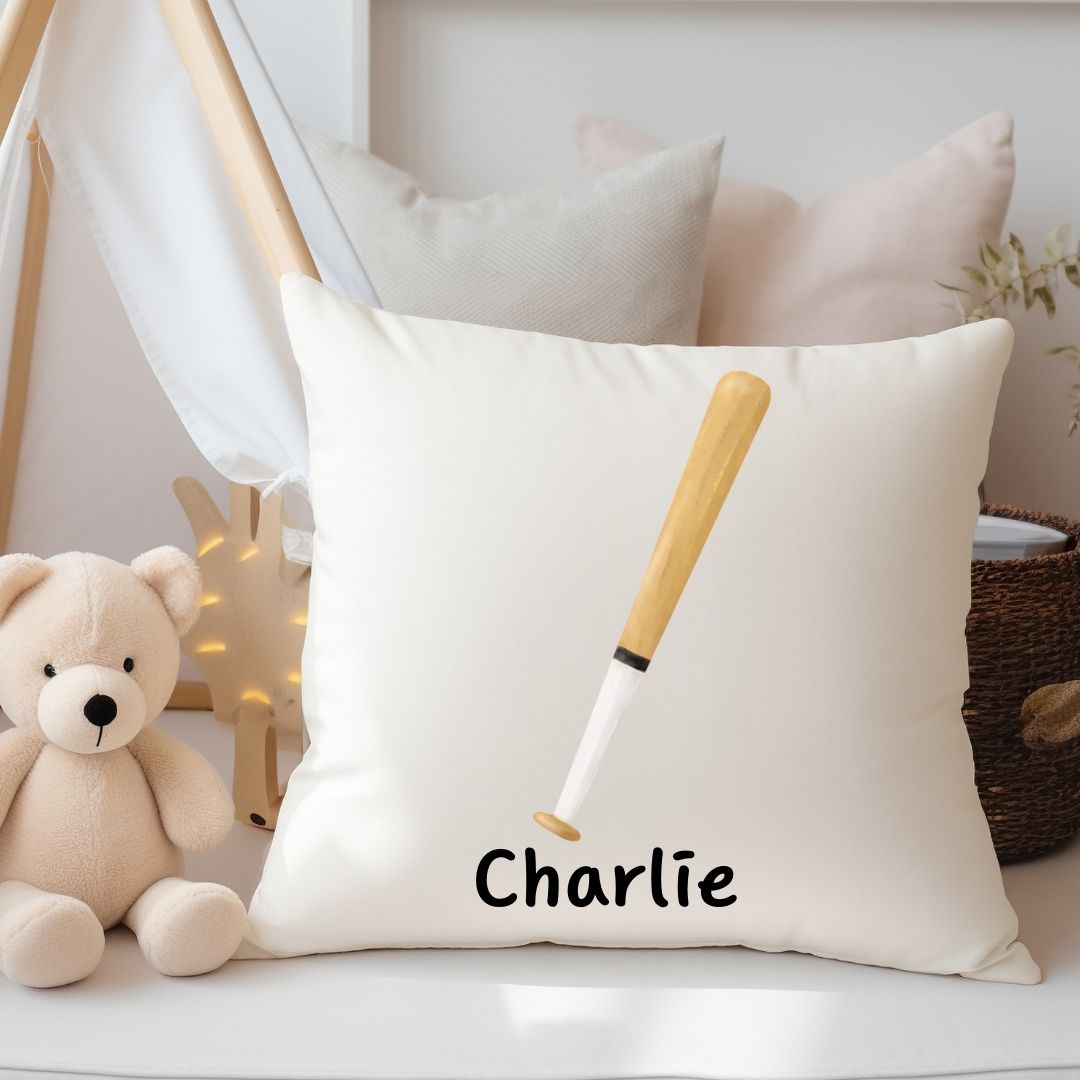 Personalized Baseball Bat Kids Pillow - MerikaArt