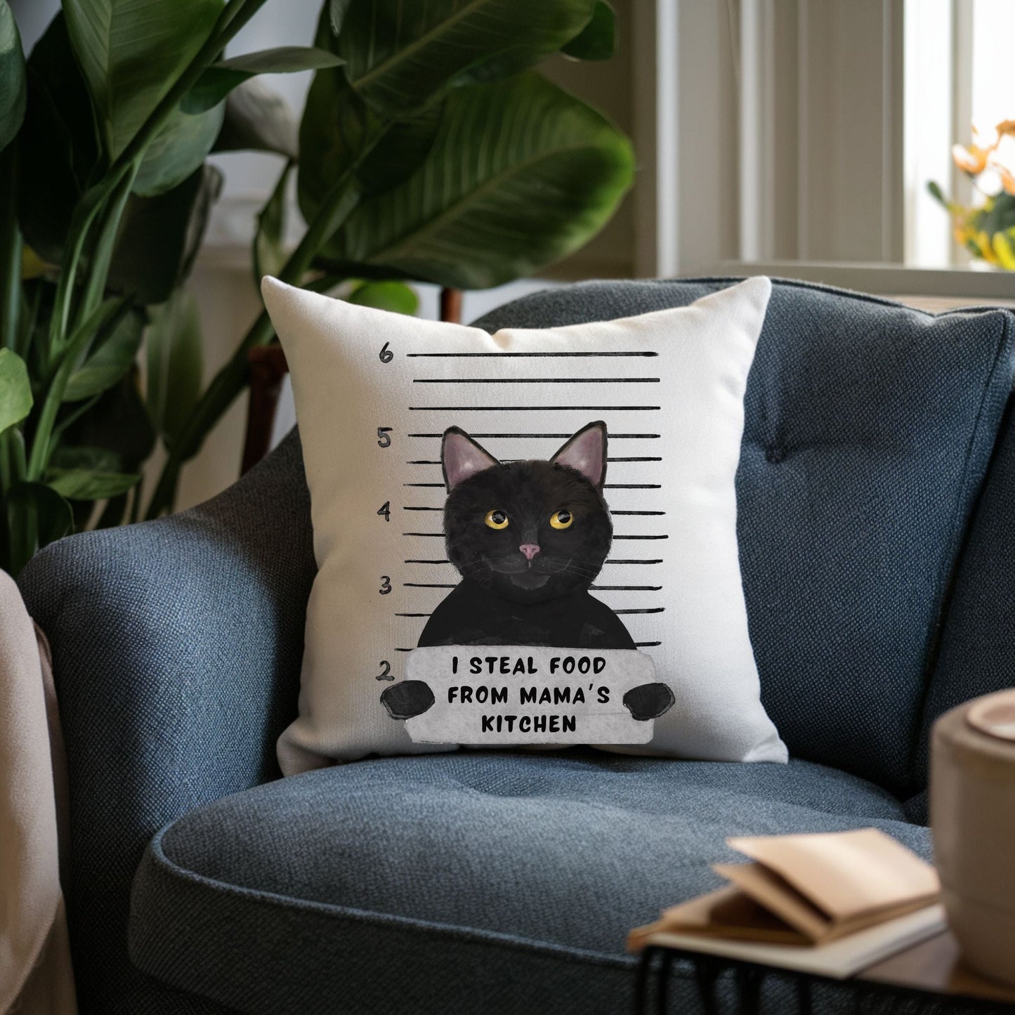 Personalized Black Cat Pillow - MerikaArt