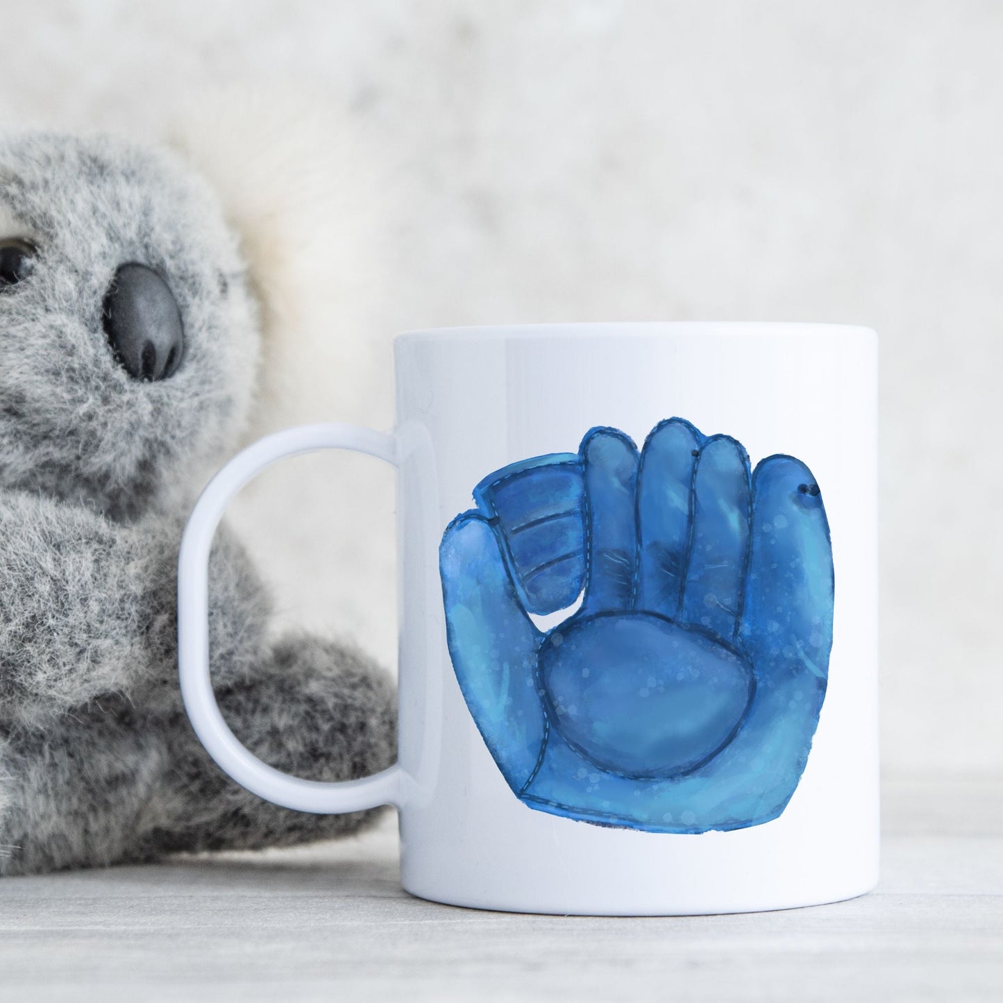 Personalized Blue Baseball Glove Mug - MerikaArt