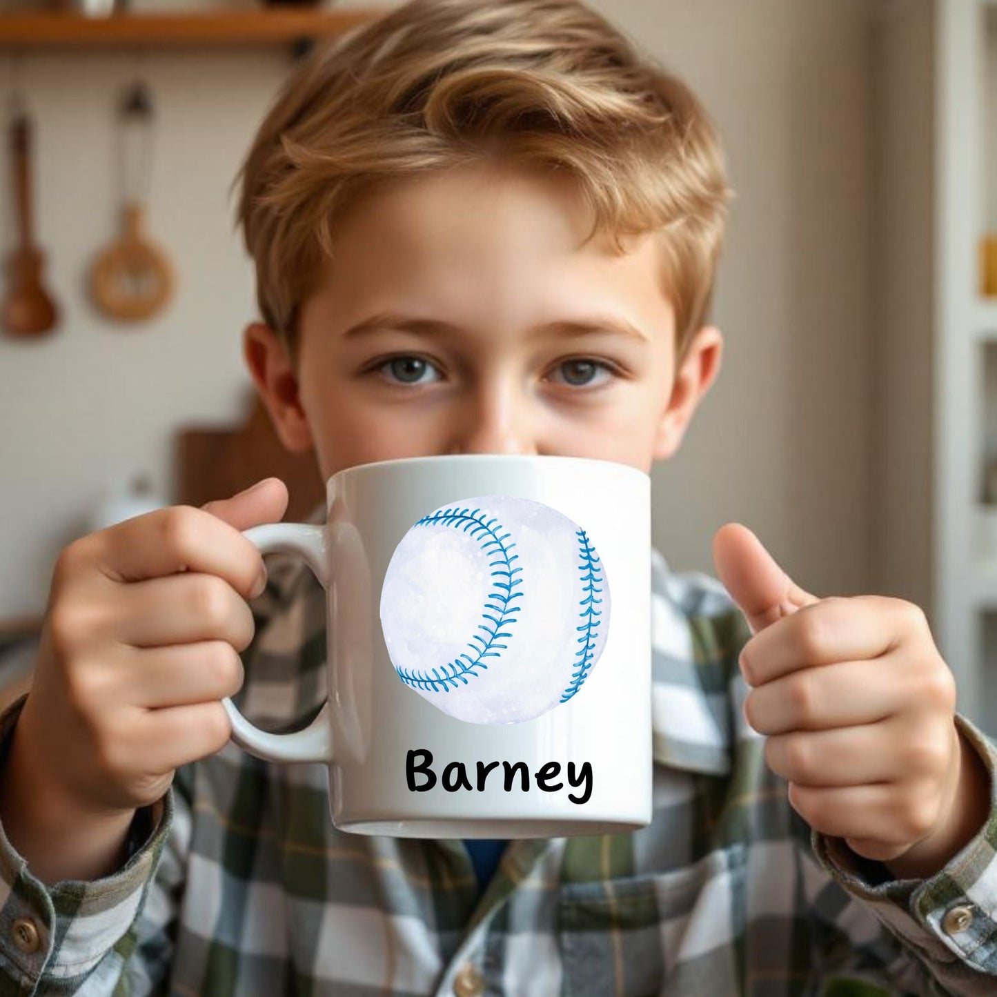 Personalized Blue Baseball Mug - MerikaArt