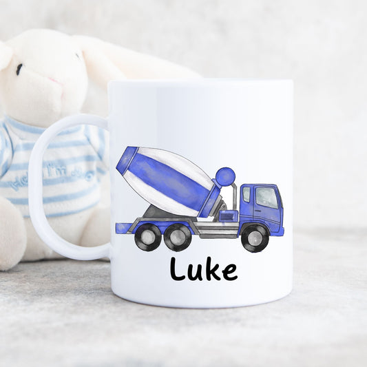 Personalized Blue Cement Mixer Mug - MerikaArt