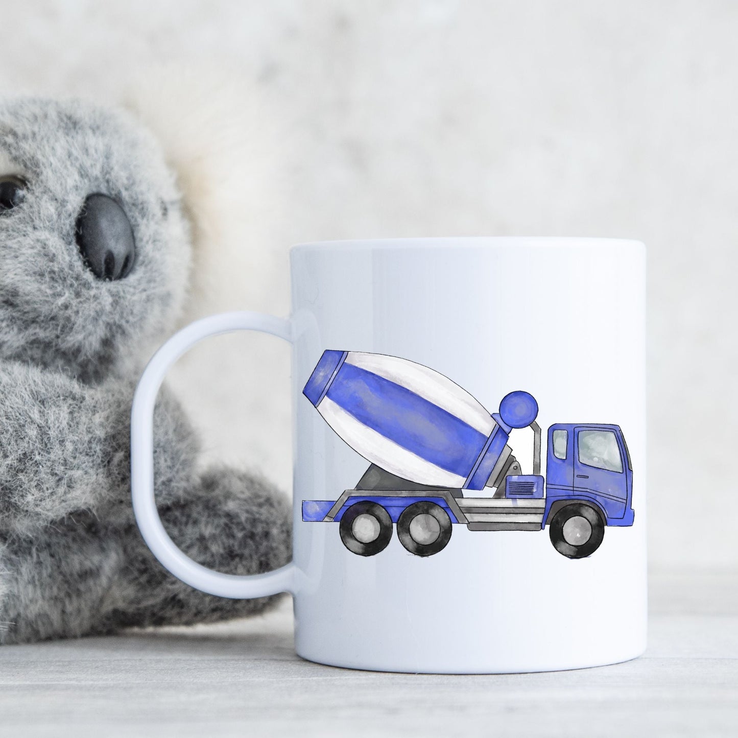 Personalized Blue Cement Mixer Mug - MerikaArt