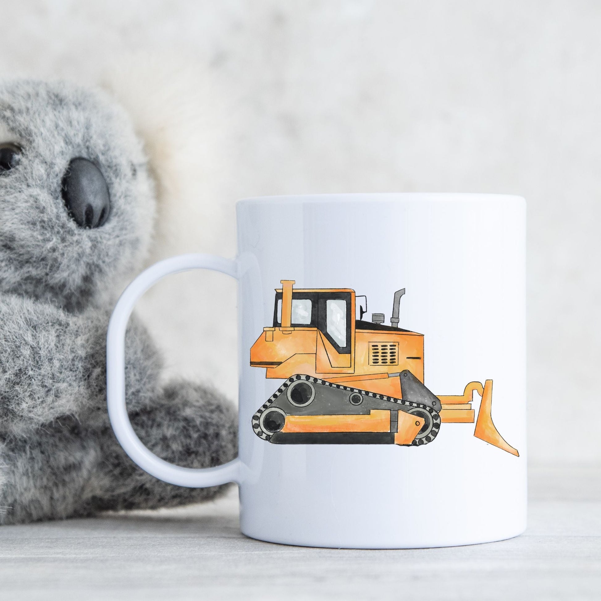 Personalized Bulldozer Mug - MerikaArt