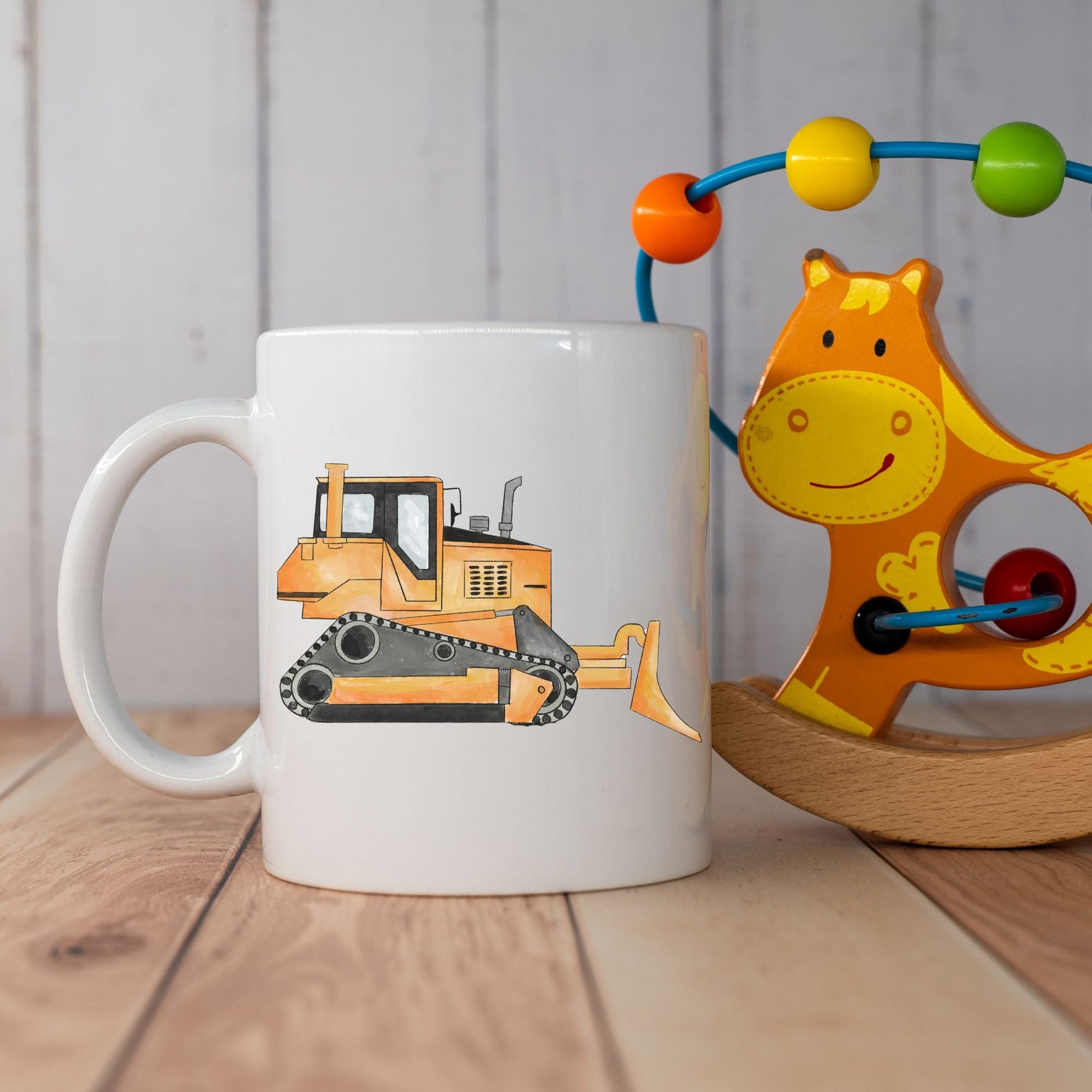 Personalized Bulldozer Mug - MerikaArt