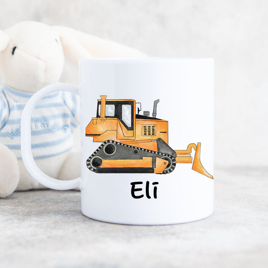 Personalized Bulldozer Mug - MerikaArt
