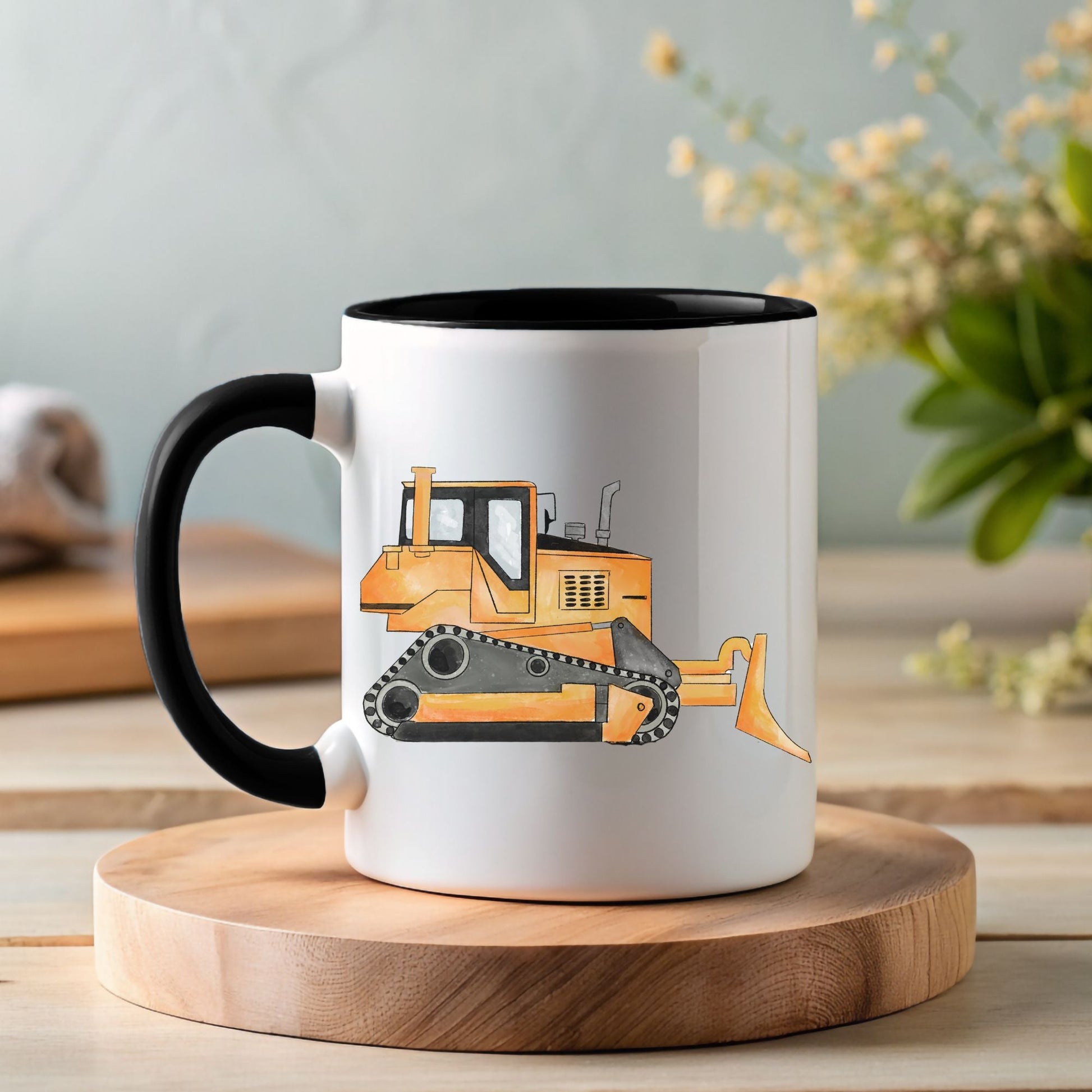 Personalized Bulldozer Mug - MerikaArt