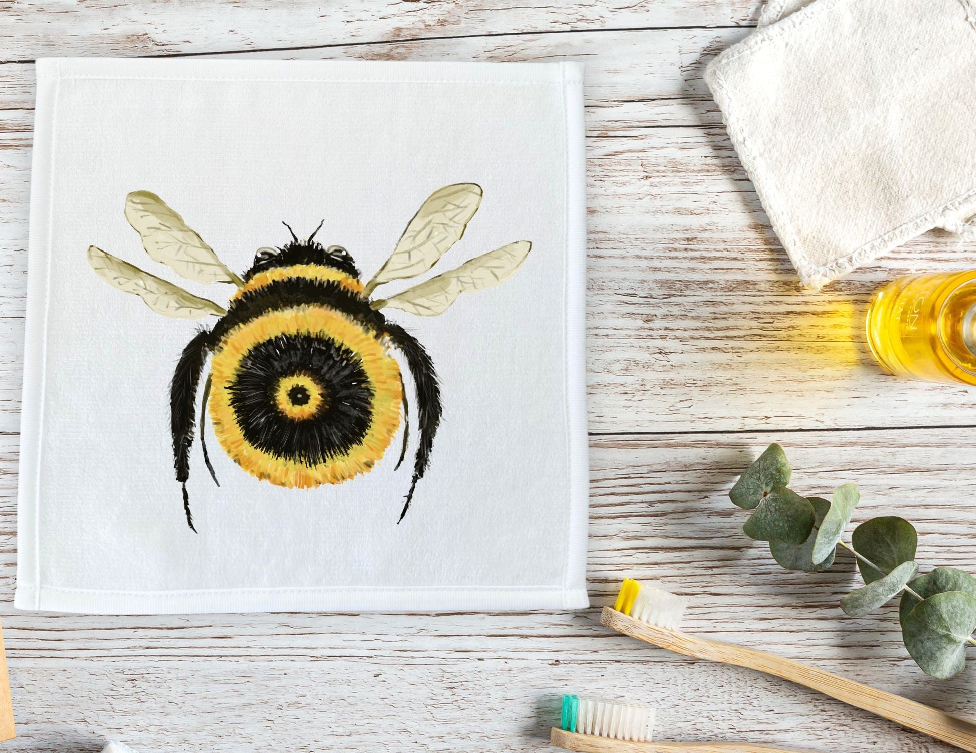Personalized Bumblebee Washcloth - MerikaArt