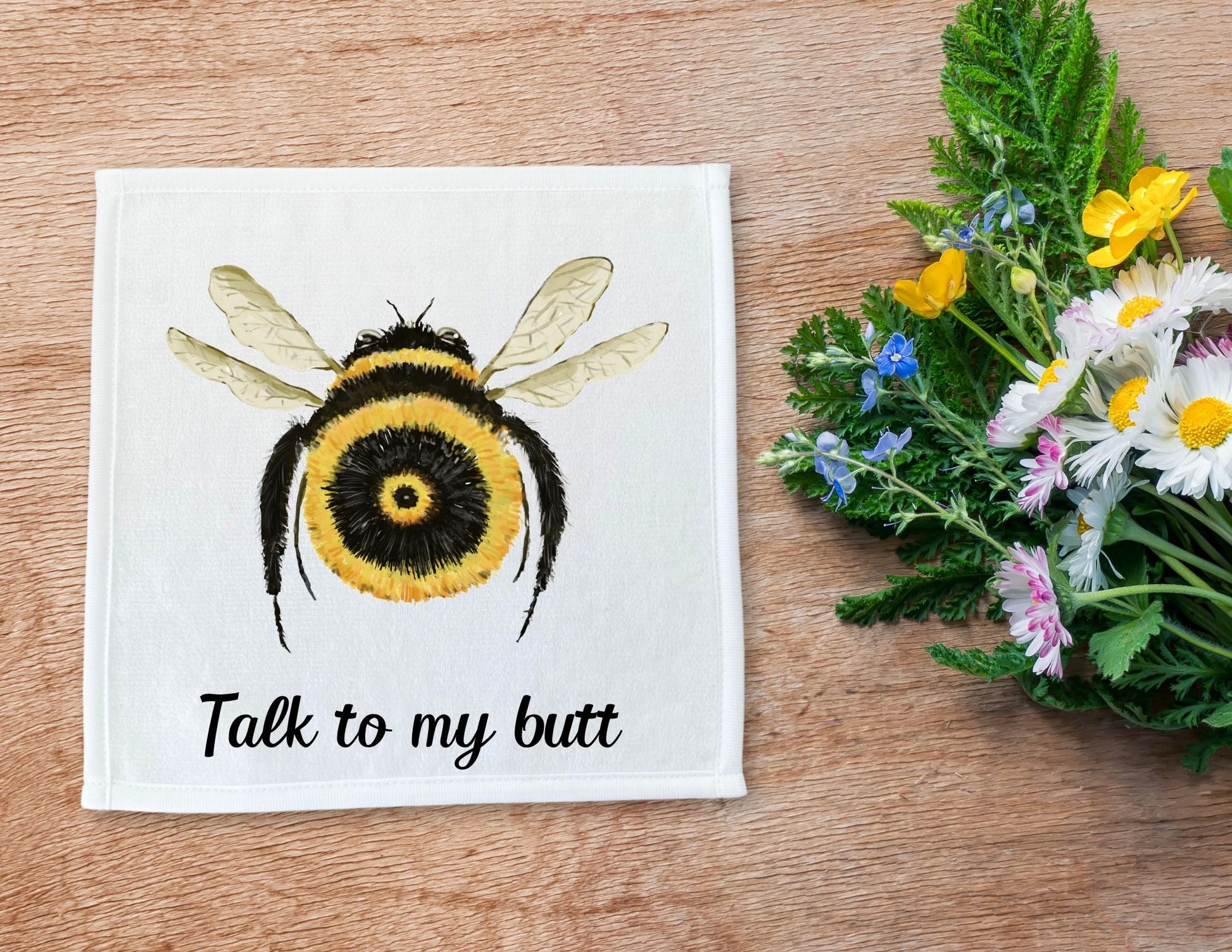 Personalized Bumblebee Washcloth - MerikaArt