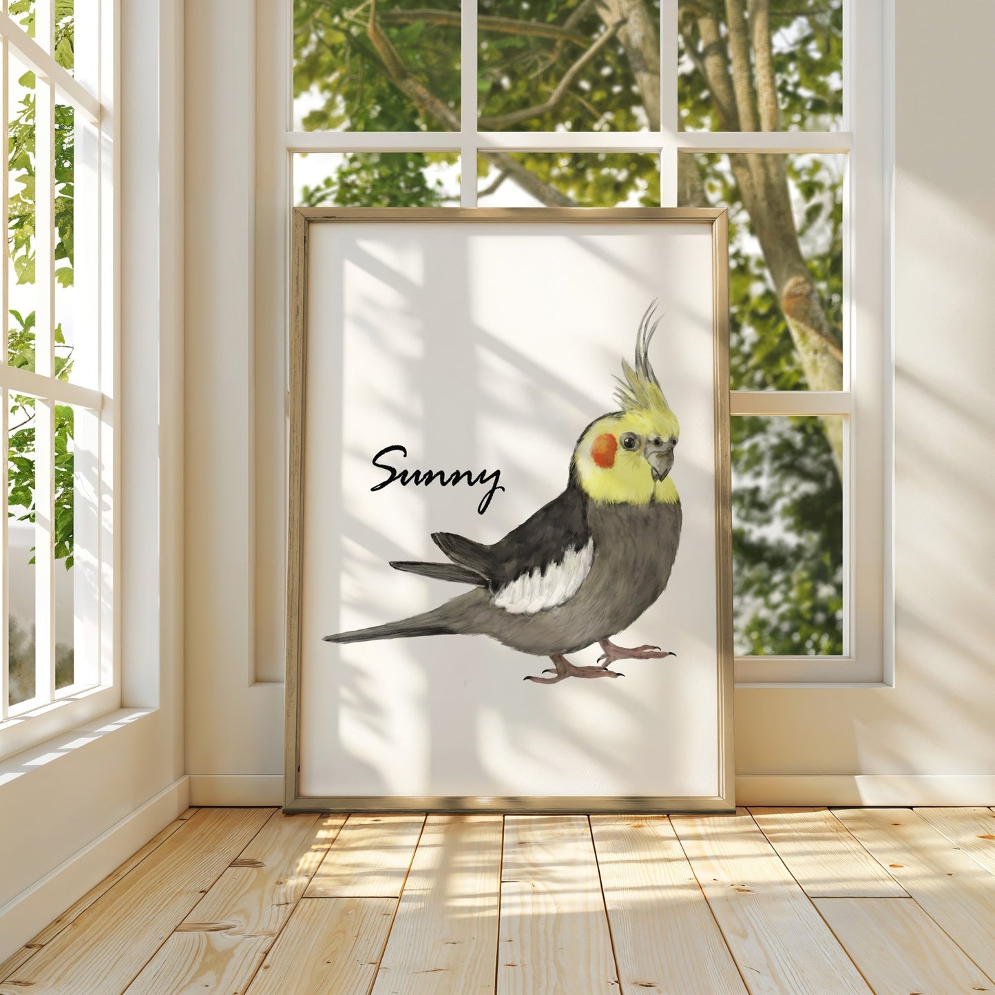 Personalized Cockatiel Art Print – Charming Bird Decor for Nature Lovers - MerikaArt