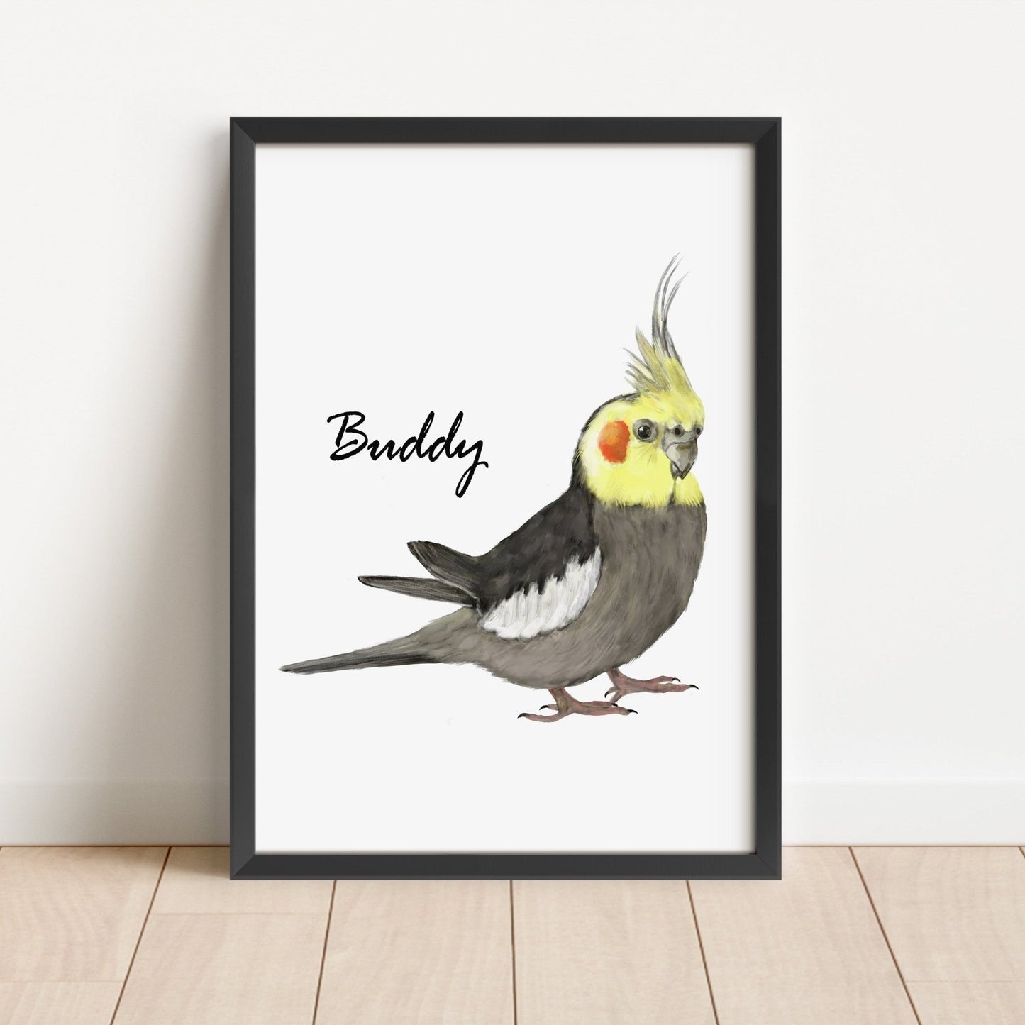 Personalized Cockatiel Art Print – Charming Bird Decor for Nature Lovers - MerikaArt