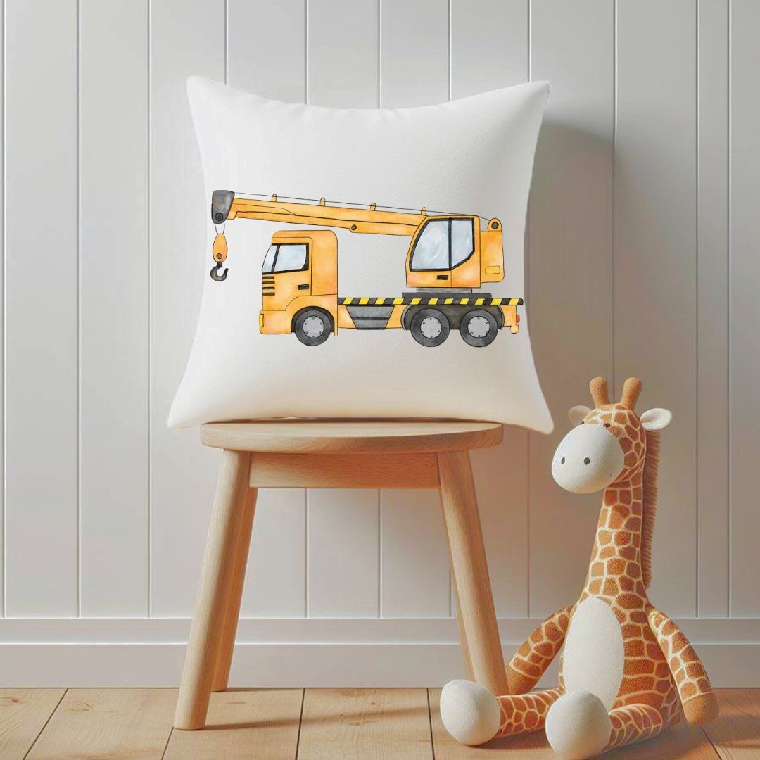 Personalized Crane Truck Kids Pillow - MerikaArt