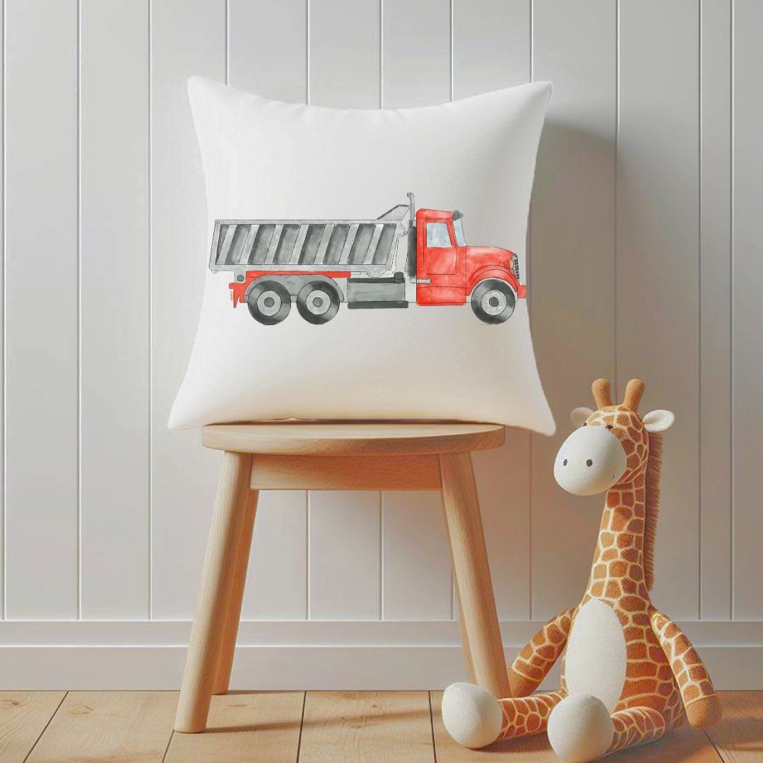 Personalized Dump Truck Kids Pillow - MerikaArt